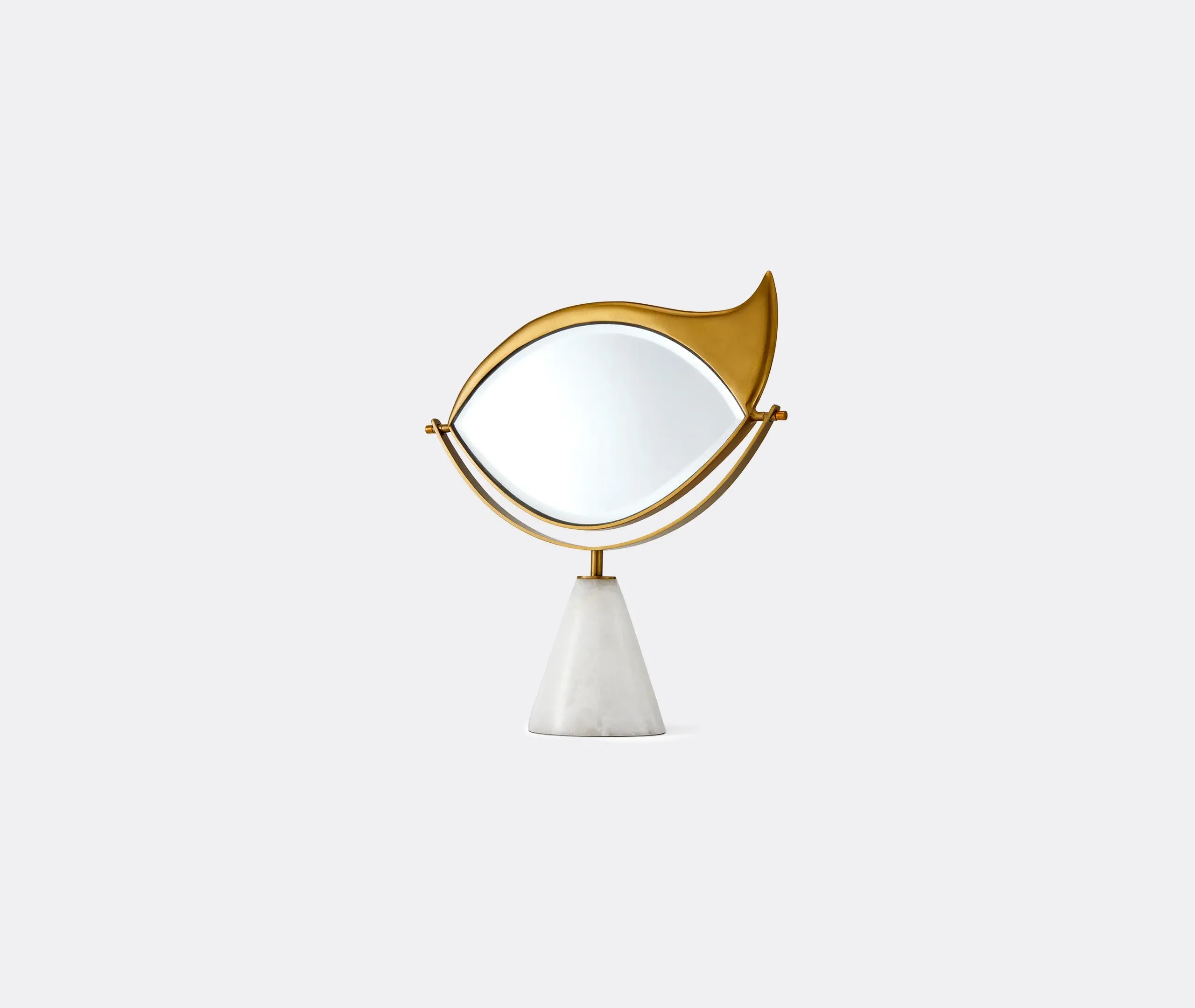 Vanity Mirror with Eye Design - Gold, Marble image