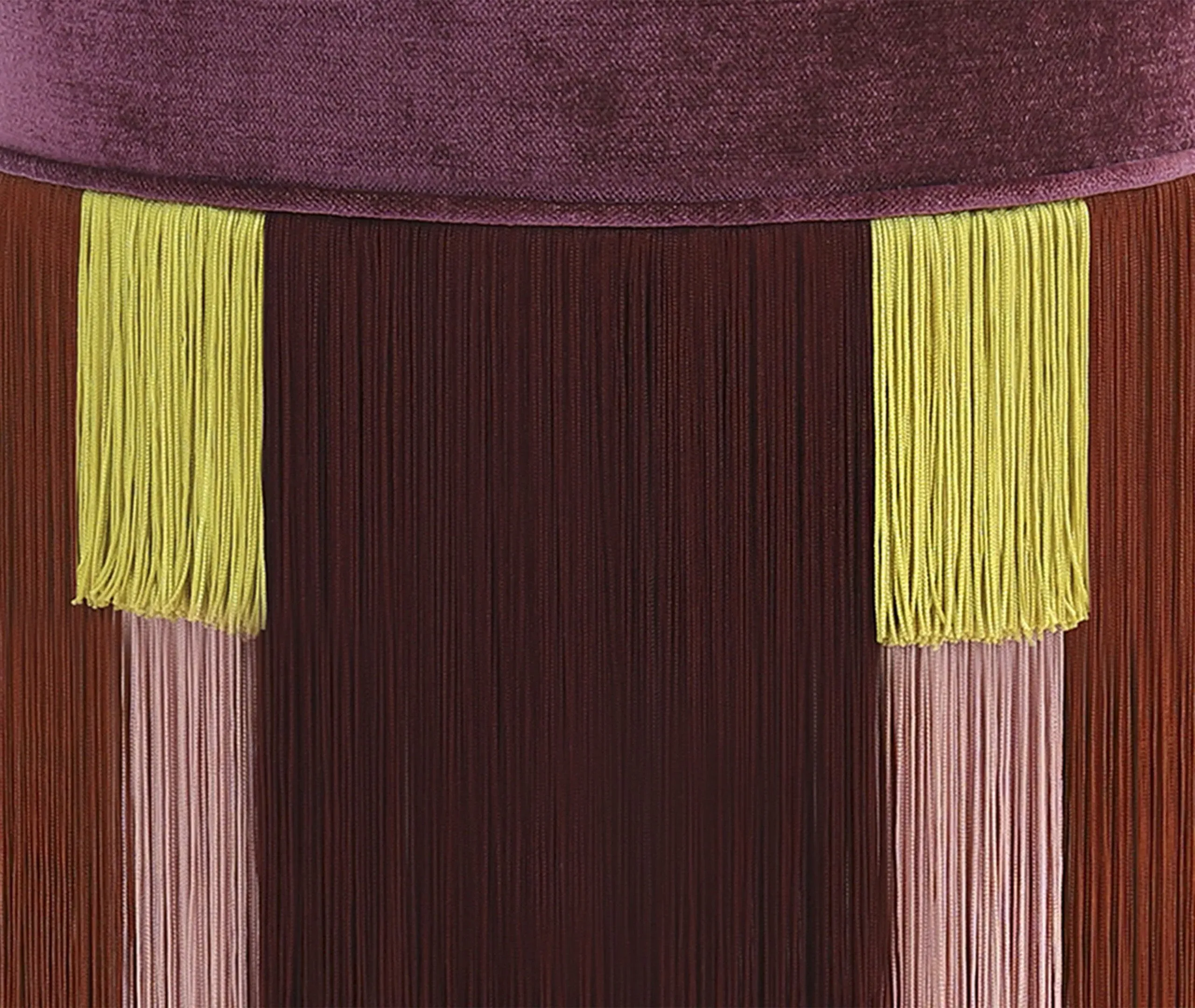 Couture Geometric Tie Ottoman - Purple