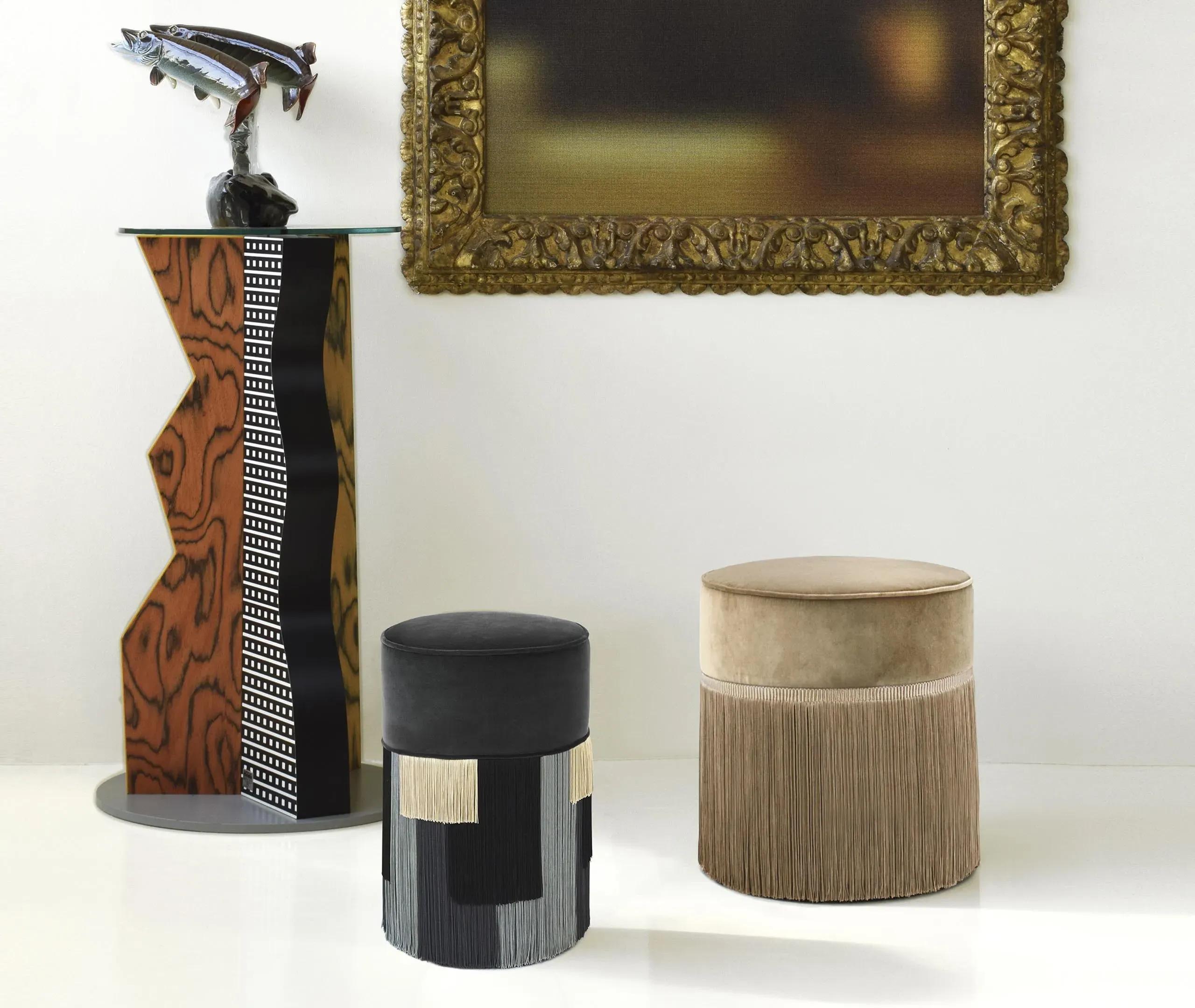 Couture Medium Ottoman - Beige