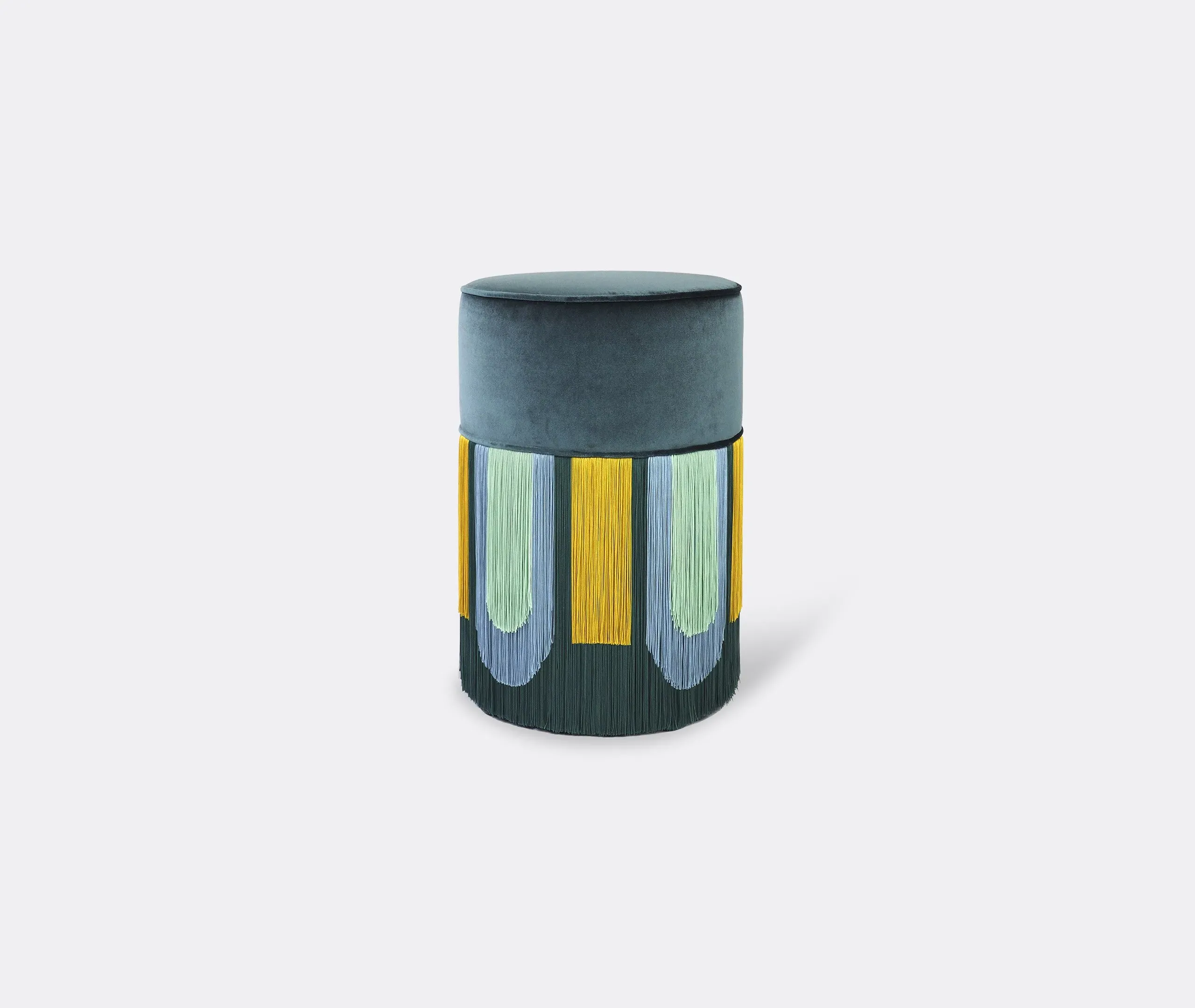 Geometric Ottoman with Tailored Design - Green image