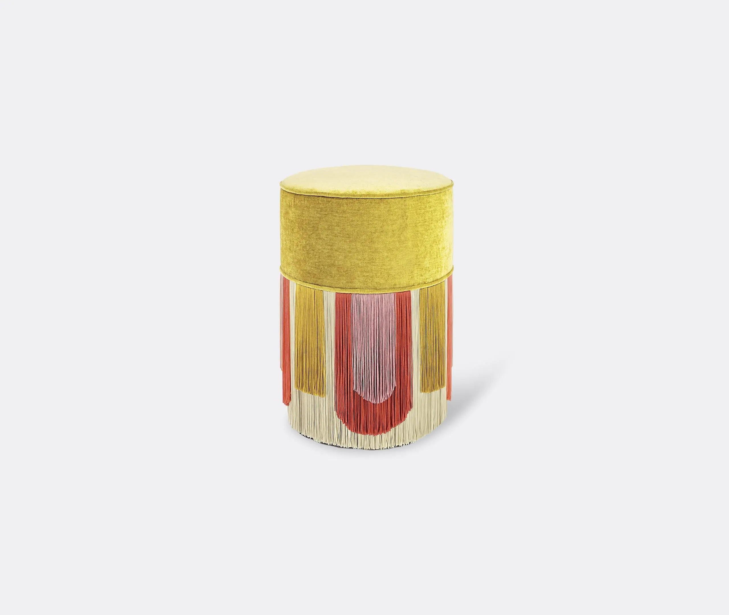 Geometric Ottoman with Tailored Design - Yellow