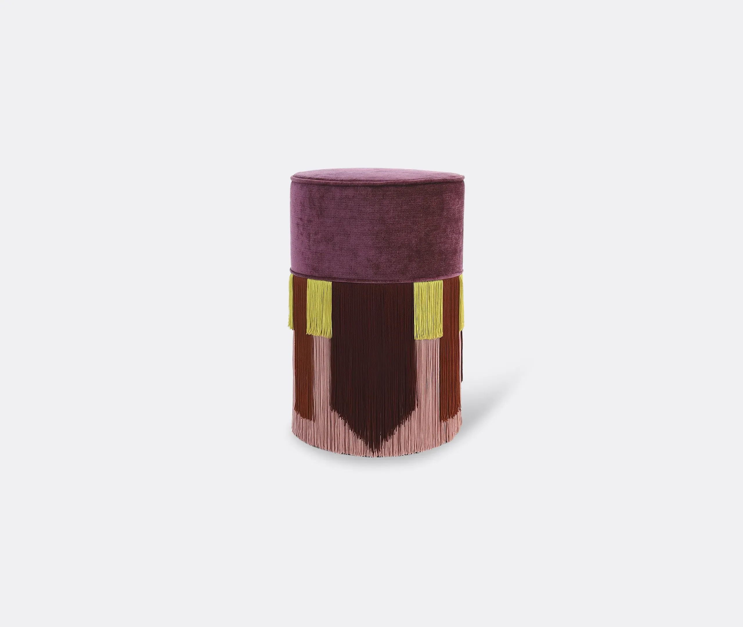 Geometric Ottoman with Tie Pattern - Purple