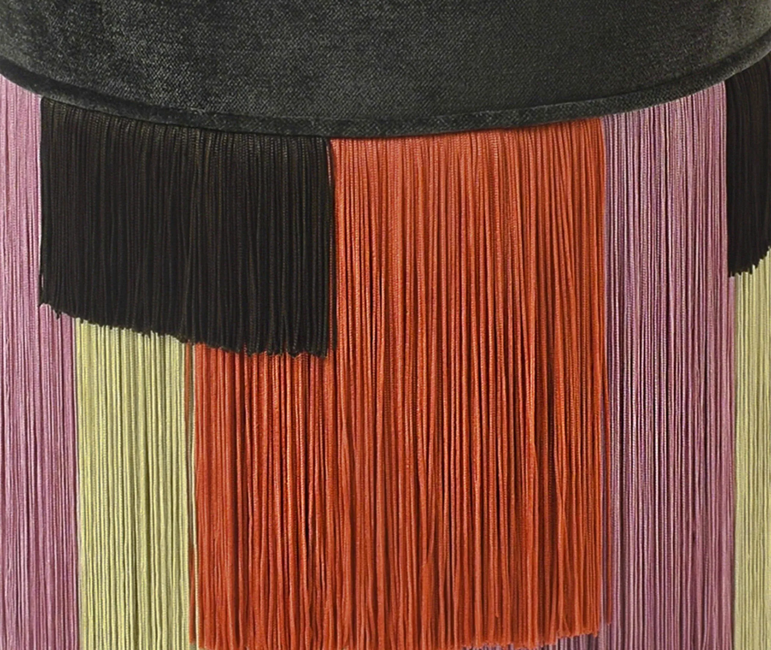 Geometric Stripe Ottoman - Brown, Fabric