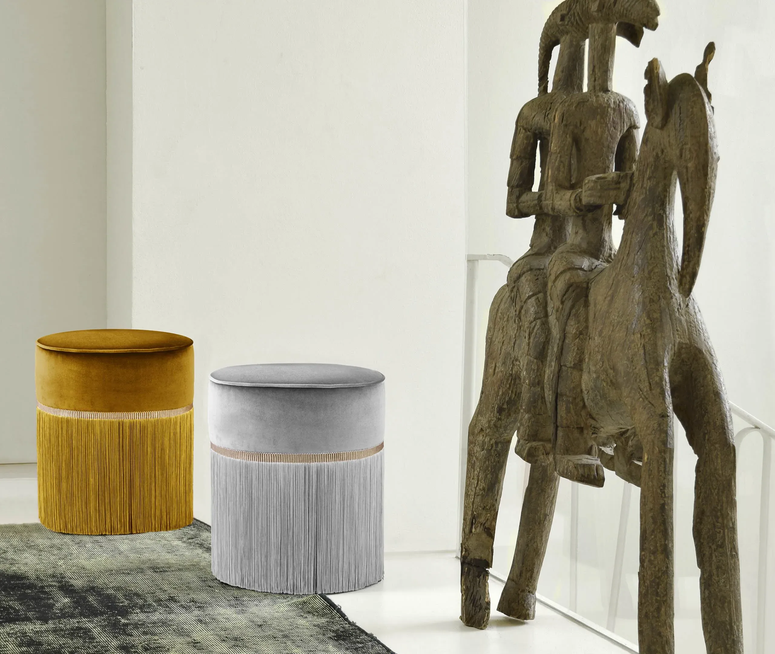 Medium Ottoman Handmade - Grey