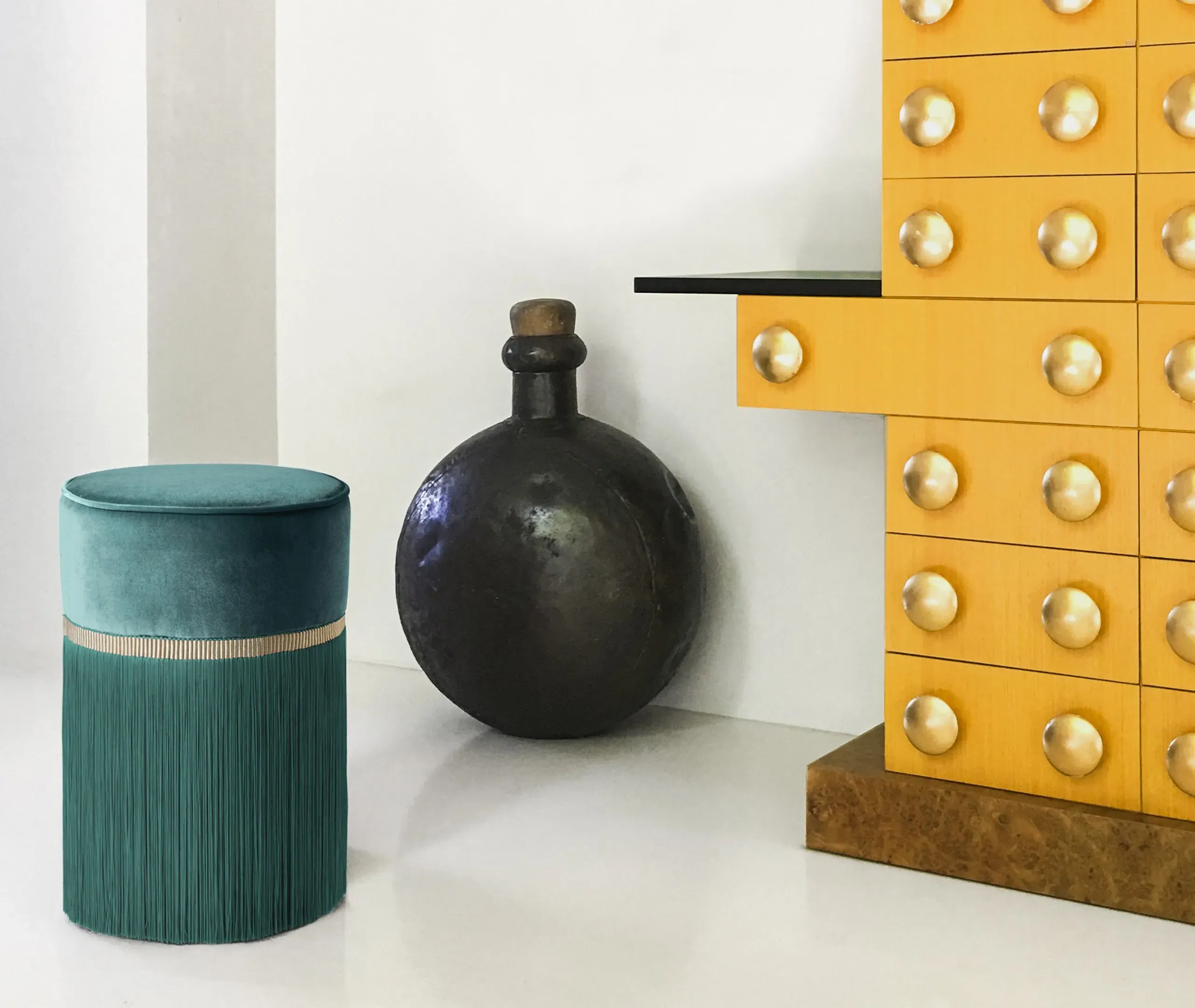 Small Ottoman Handmade - Green