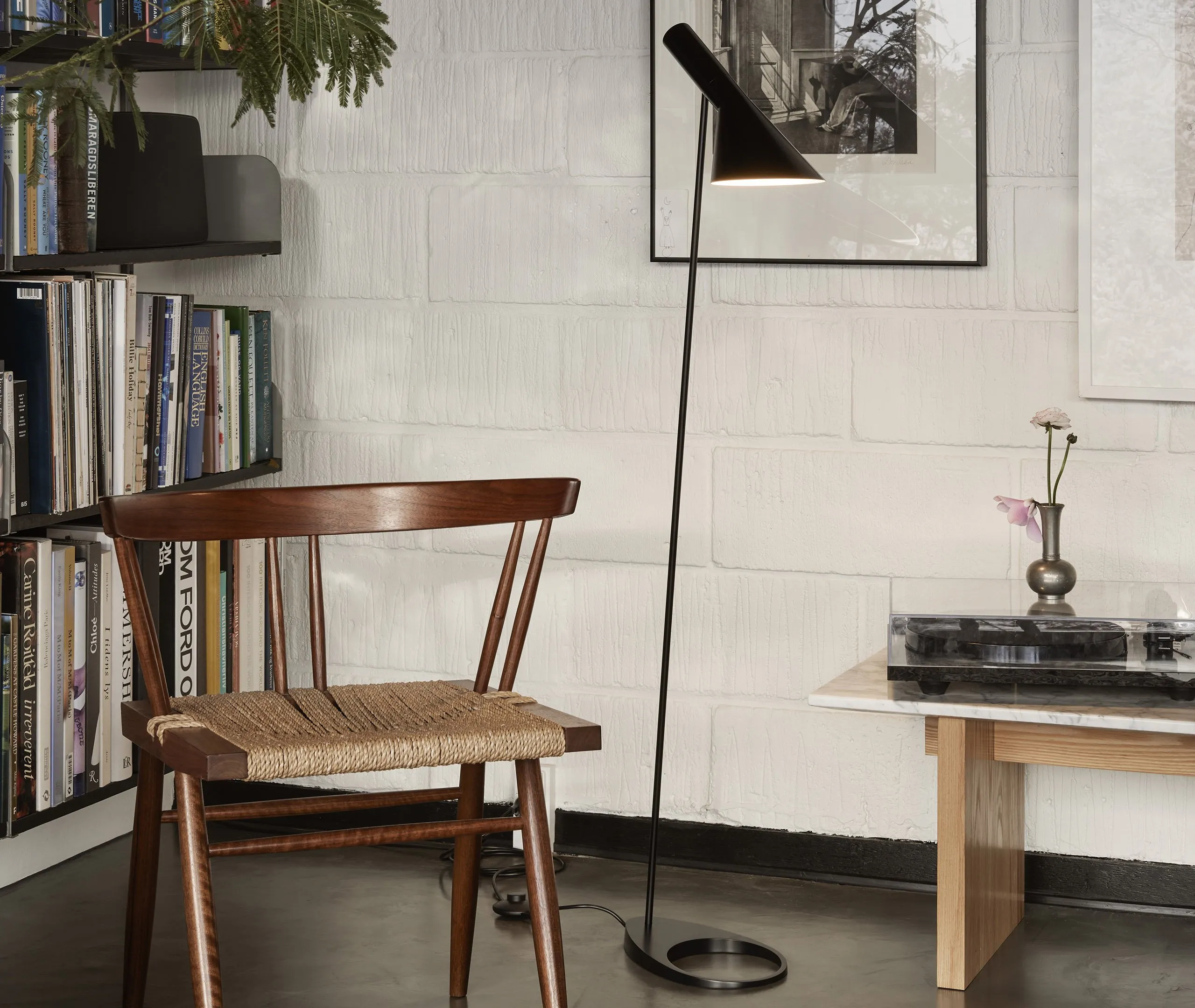 AJ Floor Lamp with Tilting Shade - Black, Metal
