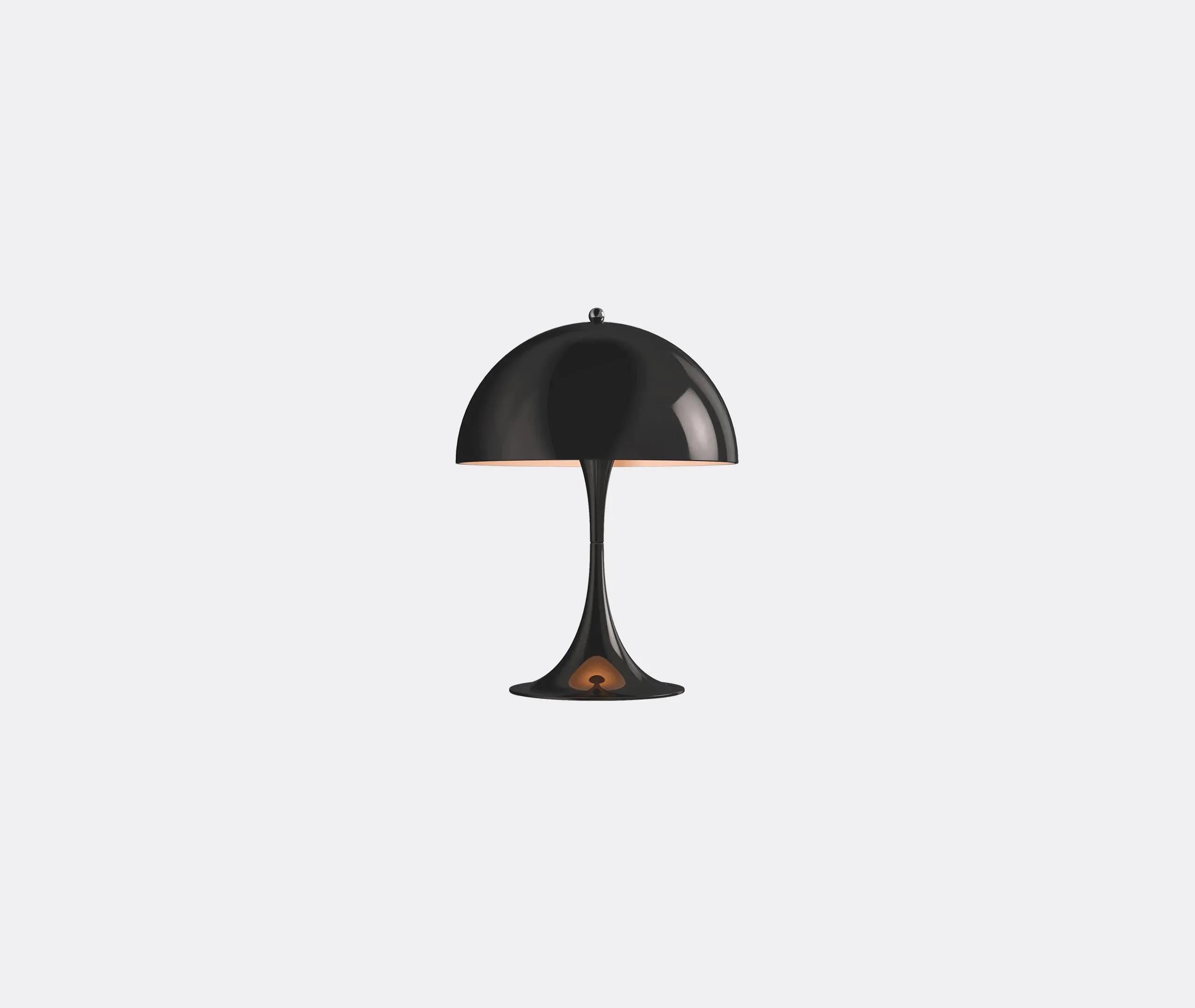 LED Table Lamp with Hemispherical Shade - Black