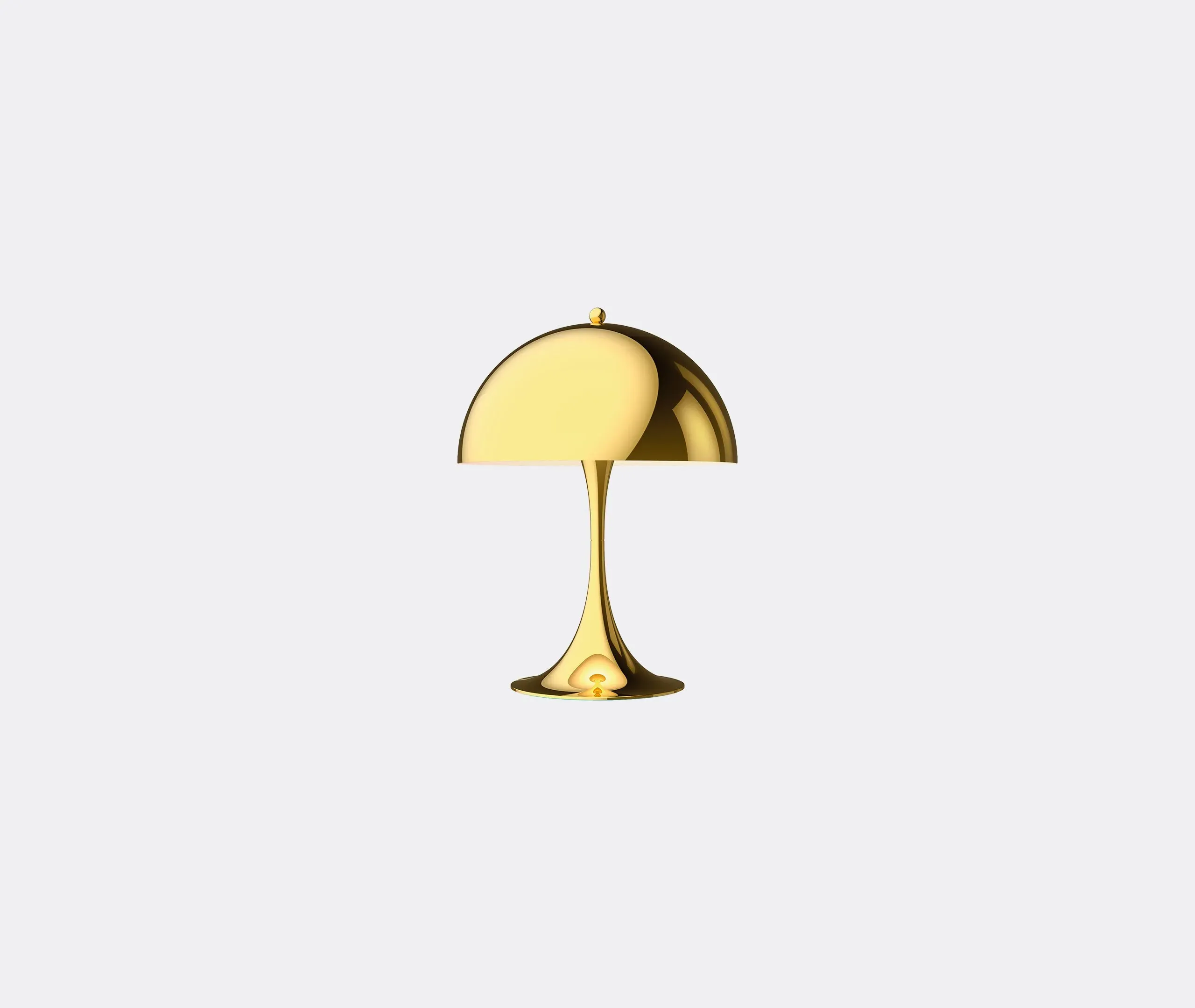 LED Table Lamp with Hemispherical Shade - Brass