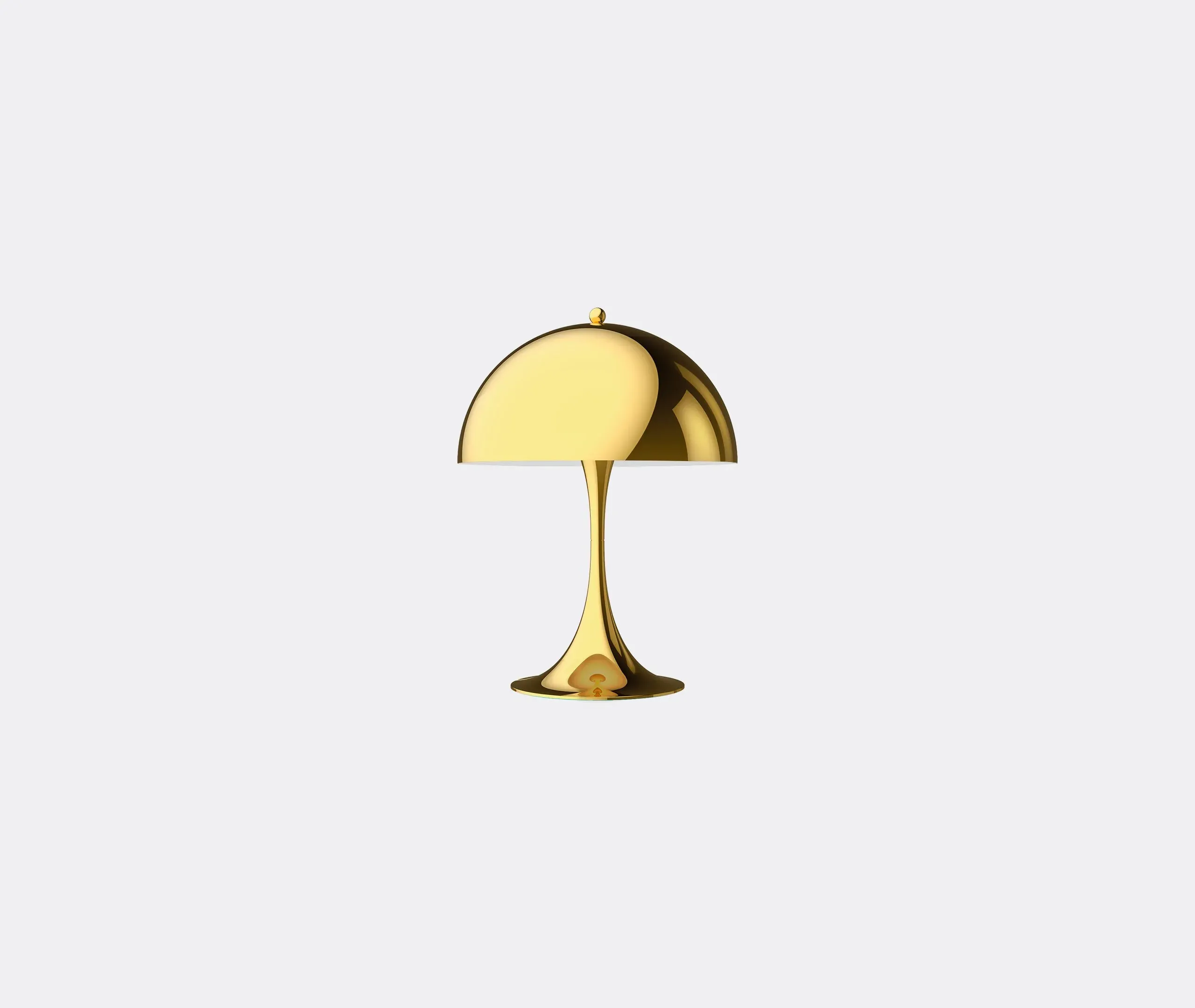LED Table Lamp with Hemispherical Shade - Brass