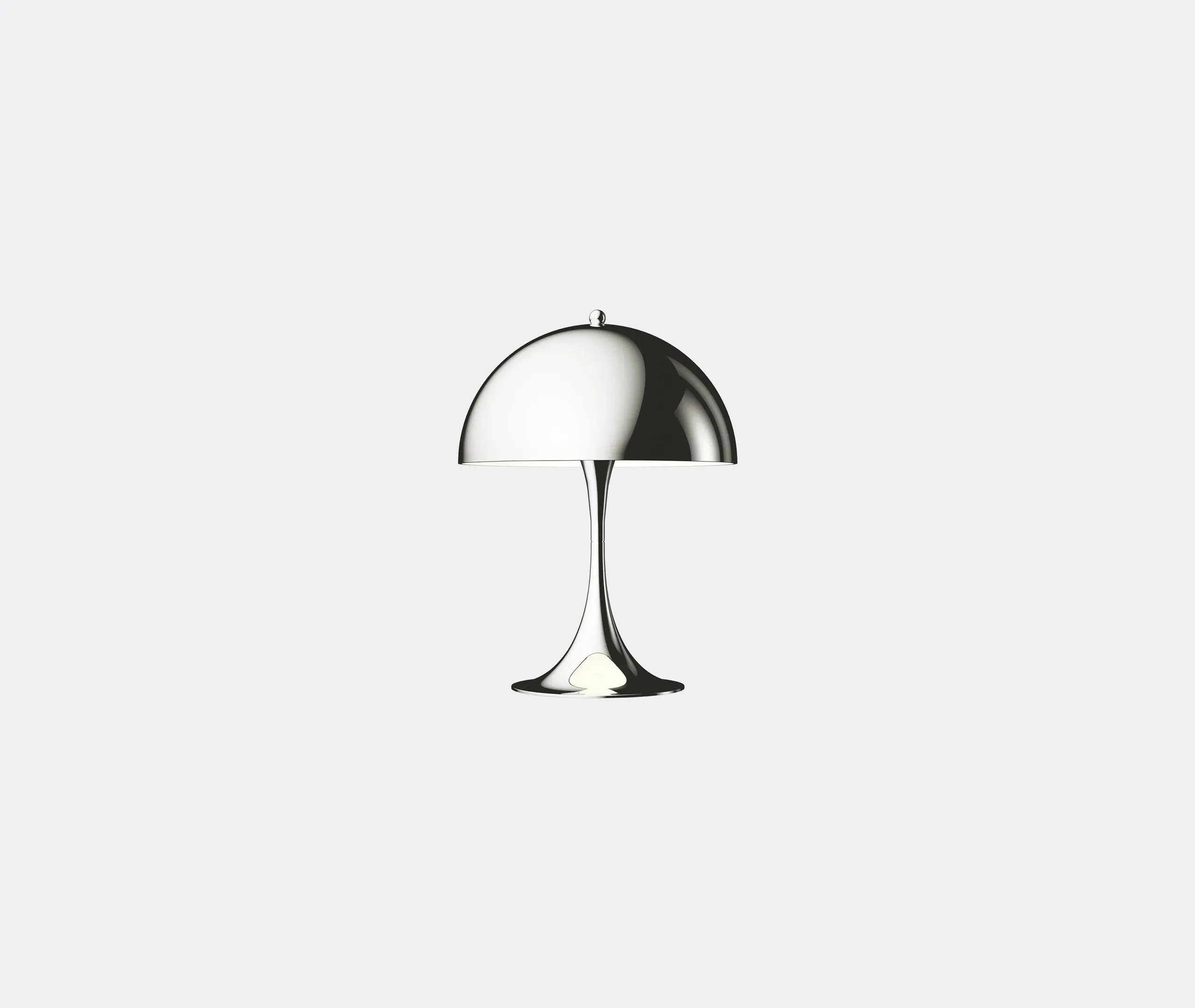 LED Table Lamp with Hemispherical Shade - Chrome