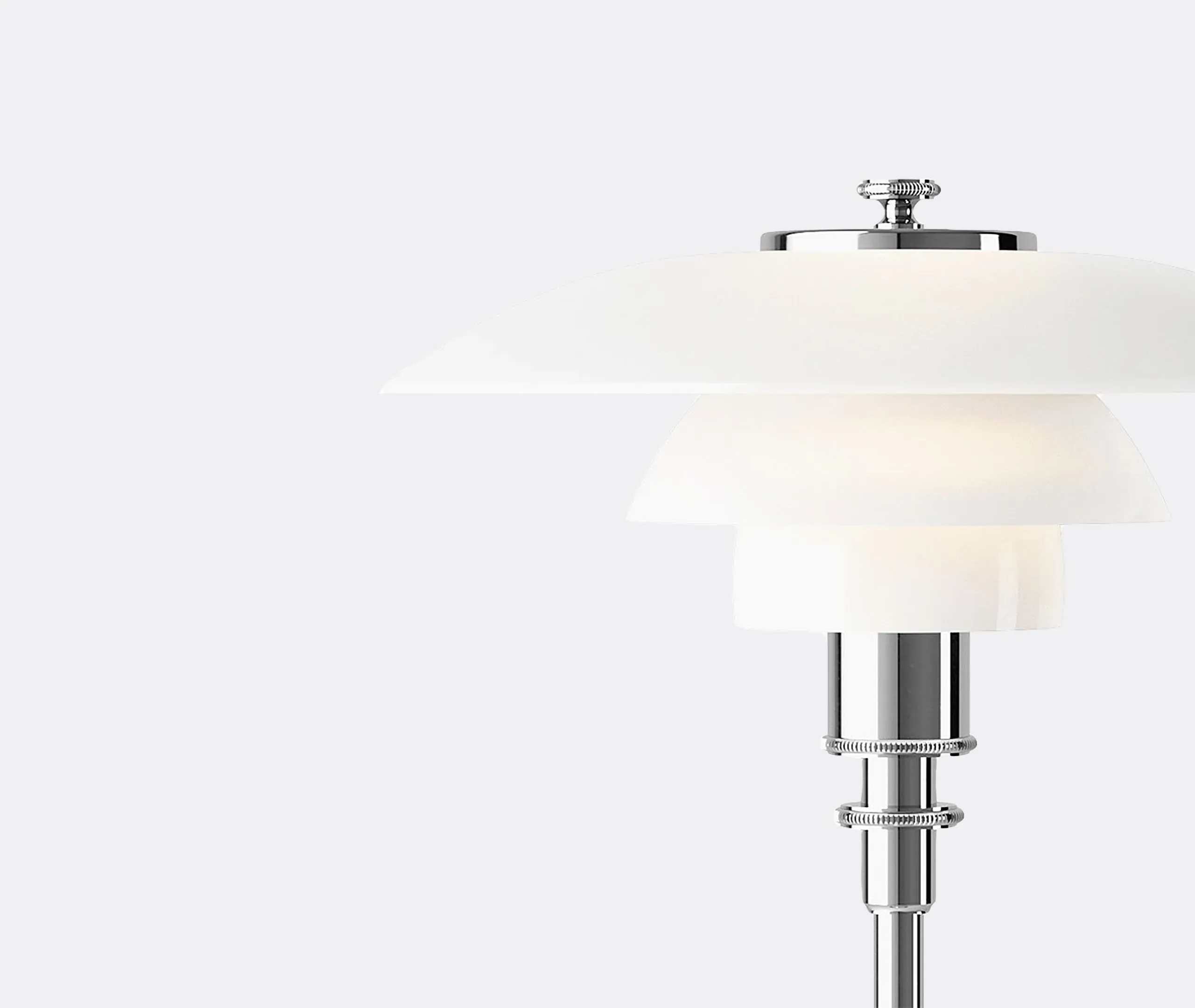 Table Lamp with US Plug - Chrome, Glass