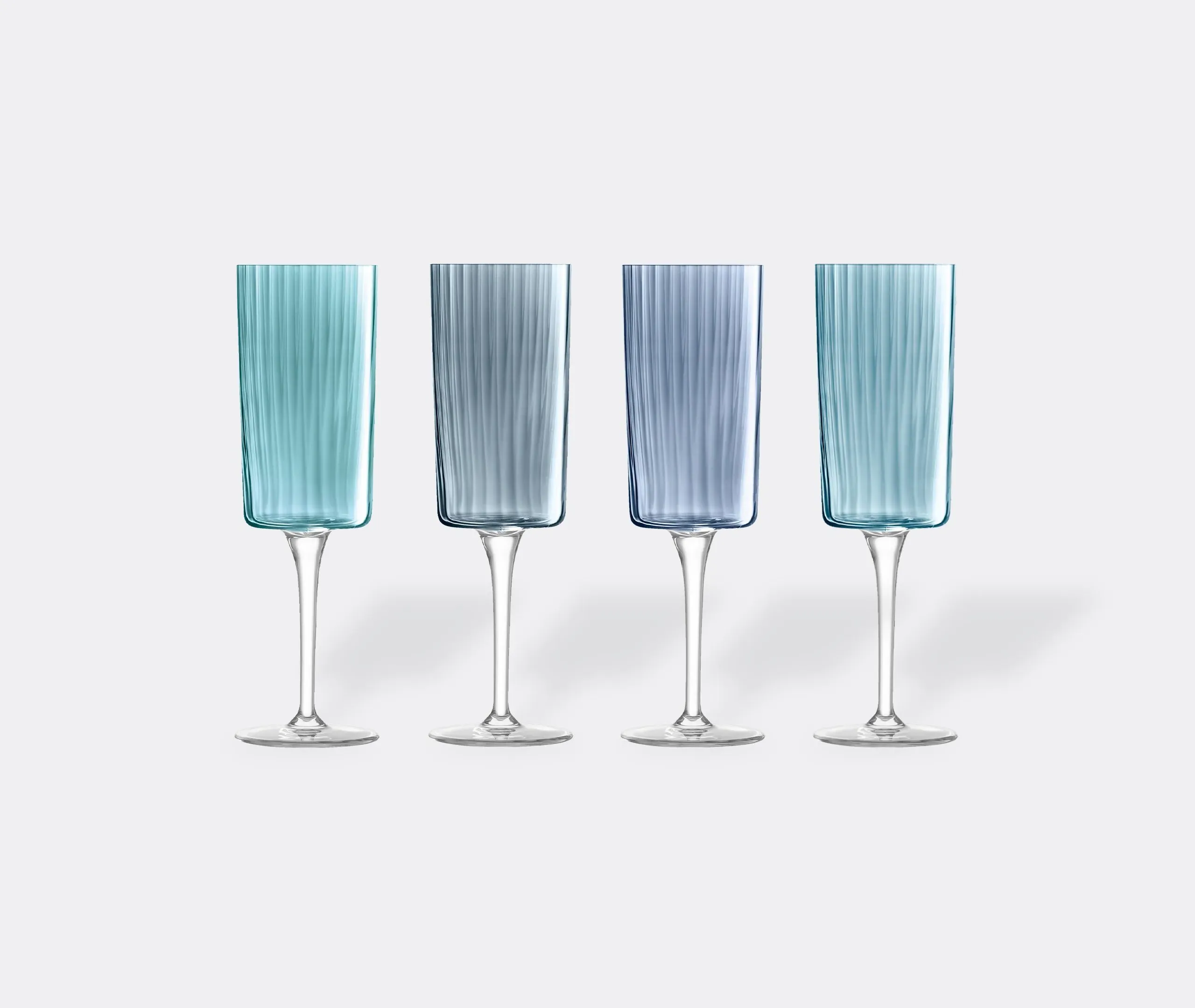 4-Piece Champagne Flute Set - Blue, Glass image