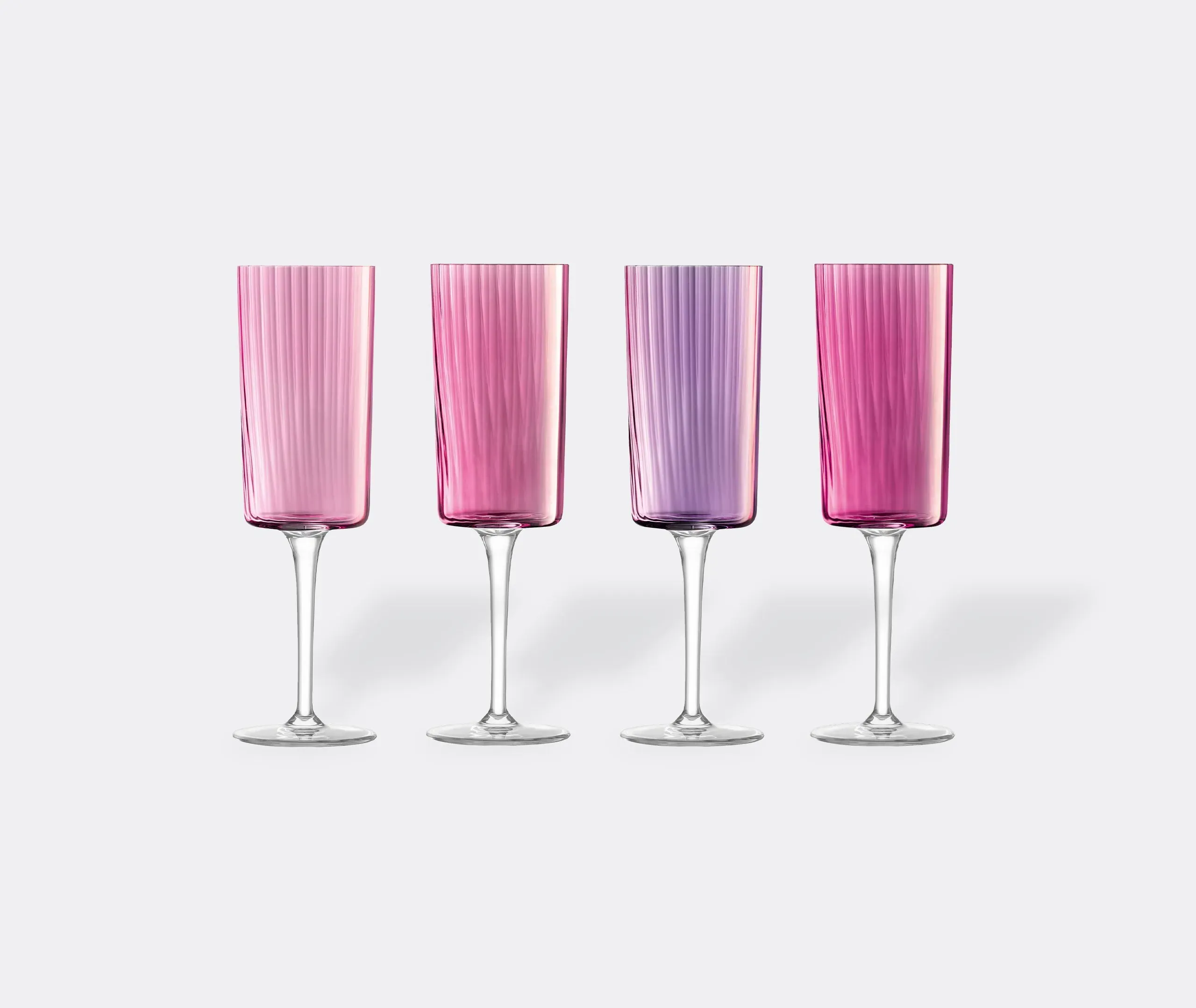 4-Piece Champagne Flute Set - Pink, Glass