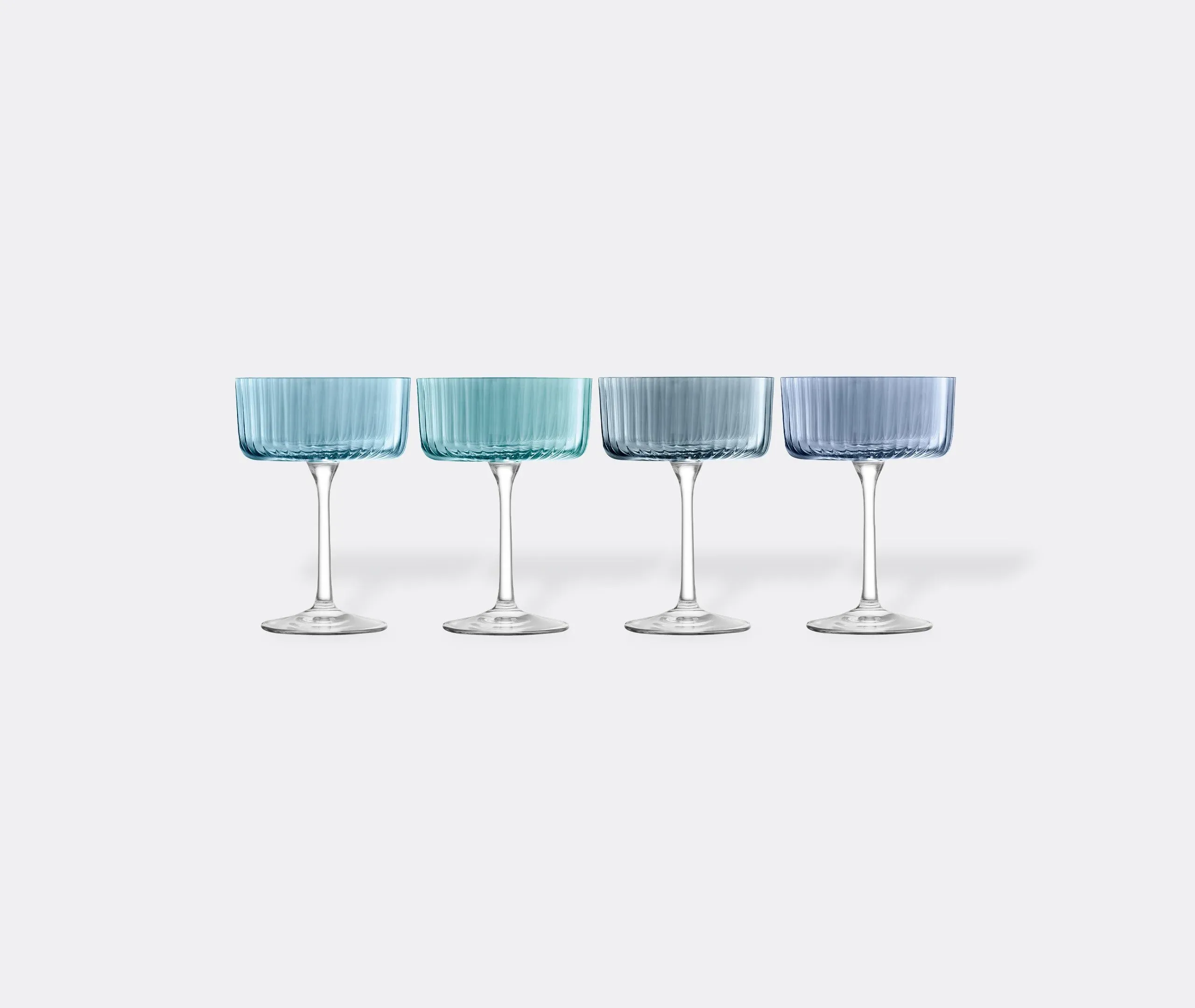 4-Piece Champagne Glass Set - Blue, Glass