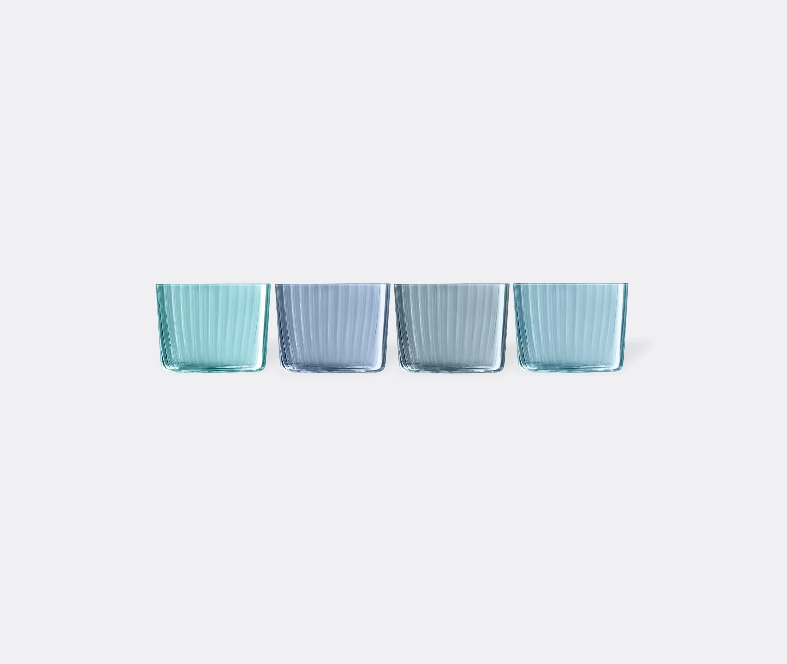 4-Piece Tealight Holder Set - Blue, Glass