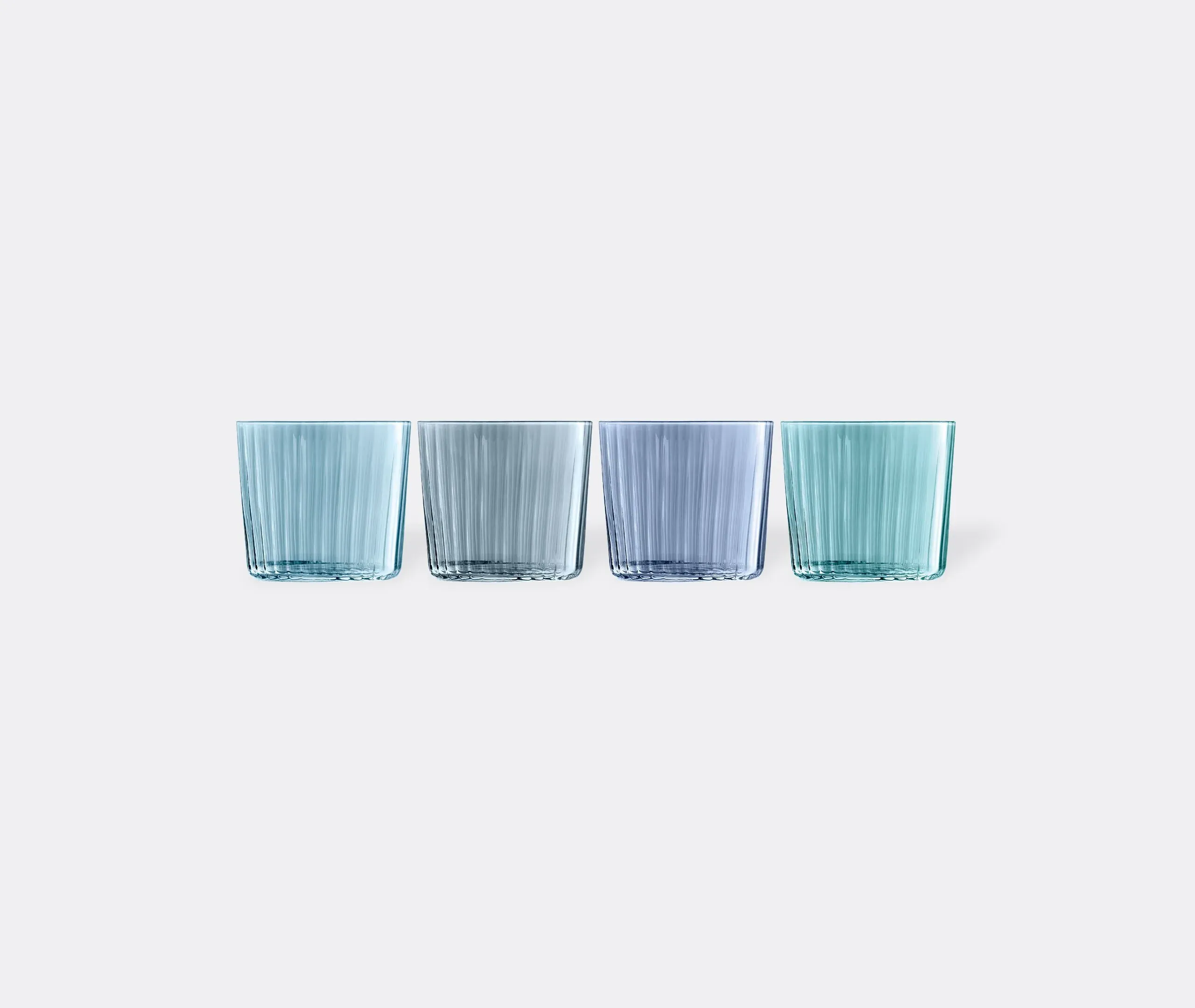 4-Piece Tumbler Set with Ridges - Blue, Glass image