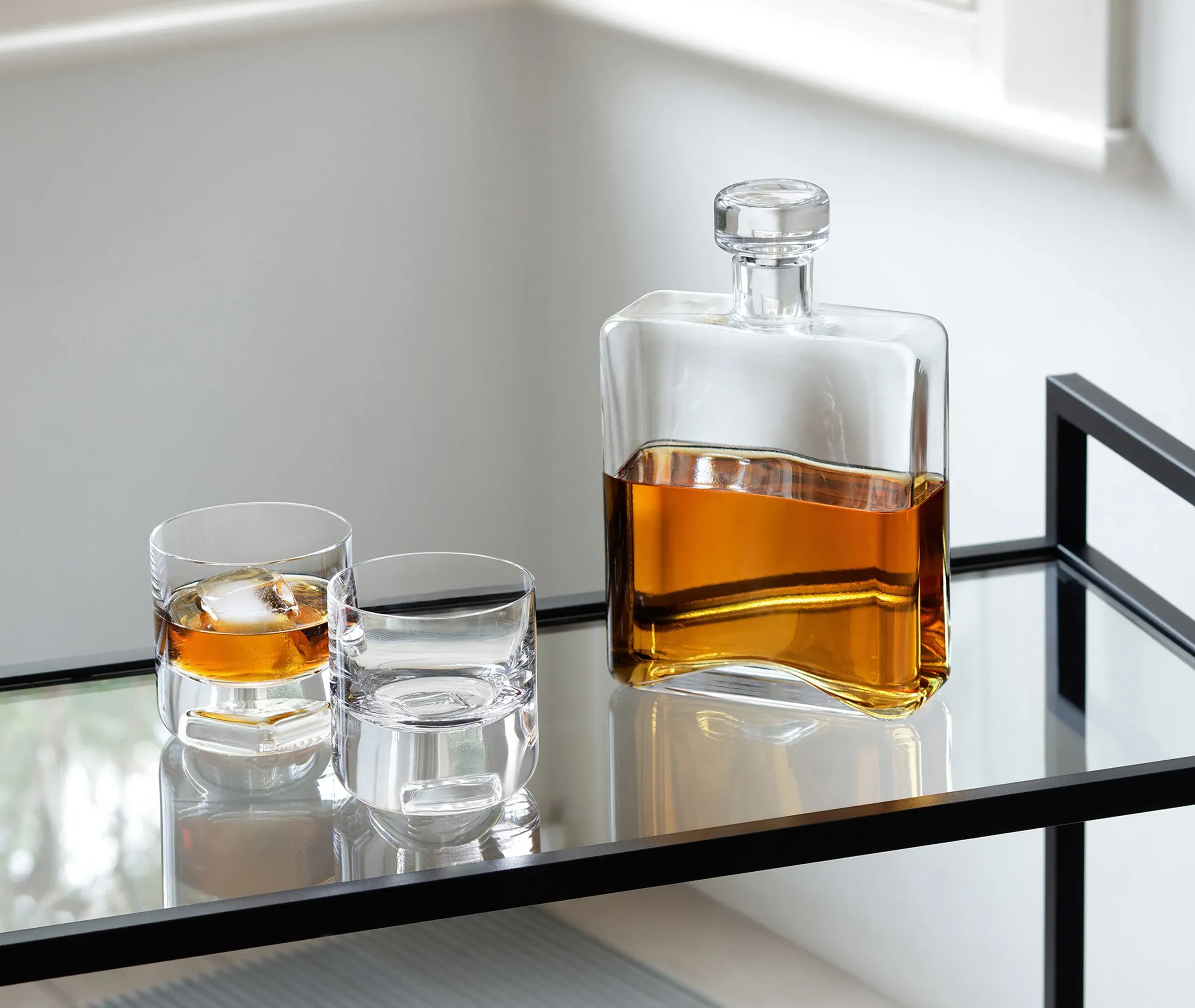4-Piece Whiskey Set with Decanter - Clear Glass