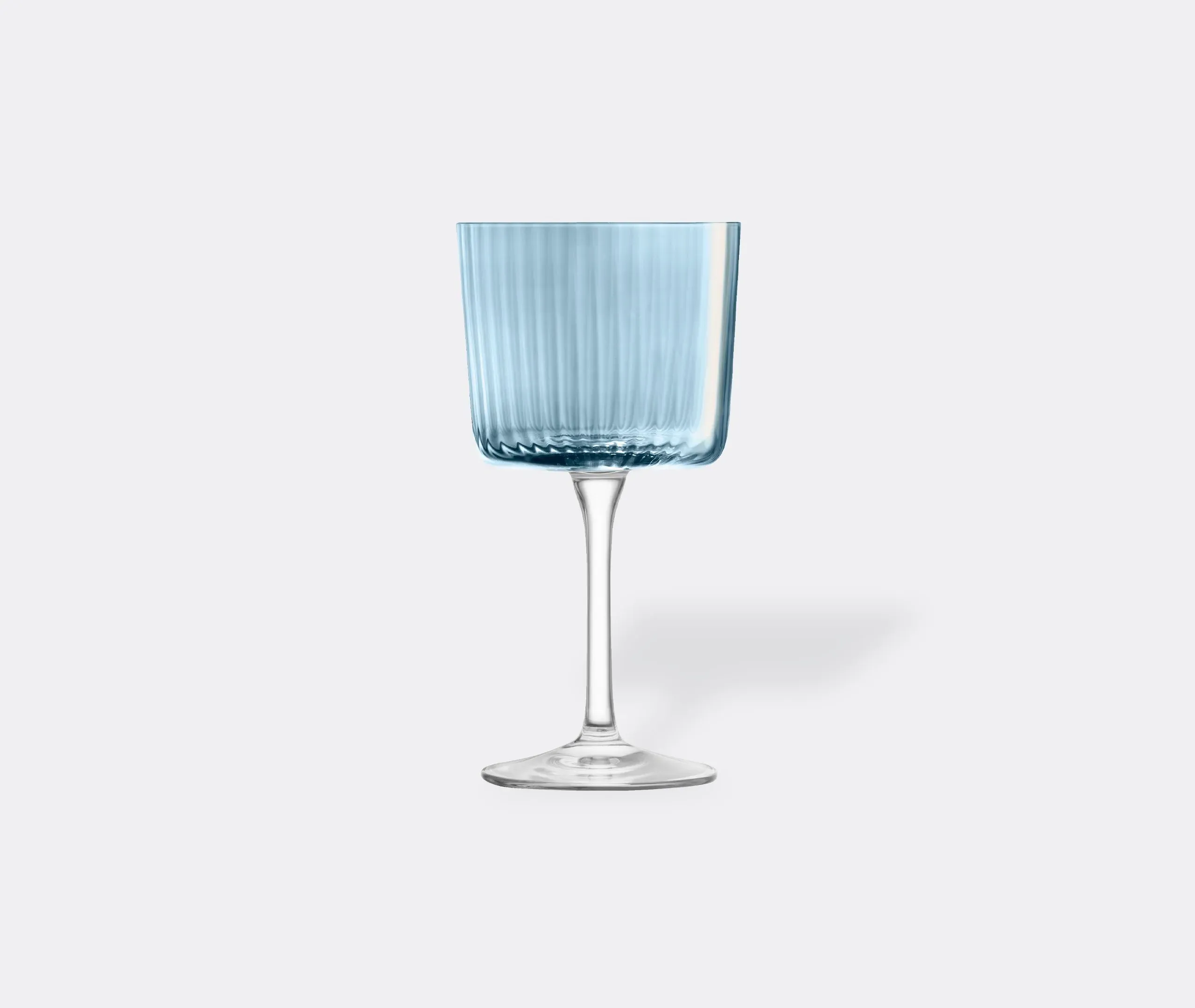 4-Piece Wine Glass Set with Ridged Design - Blue