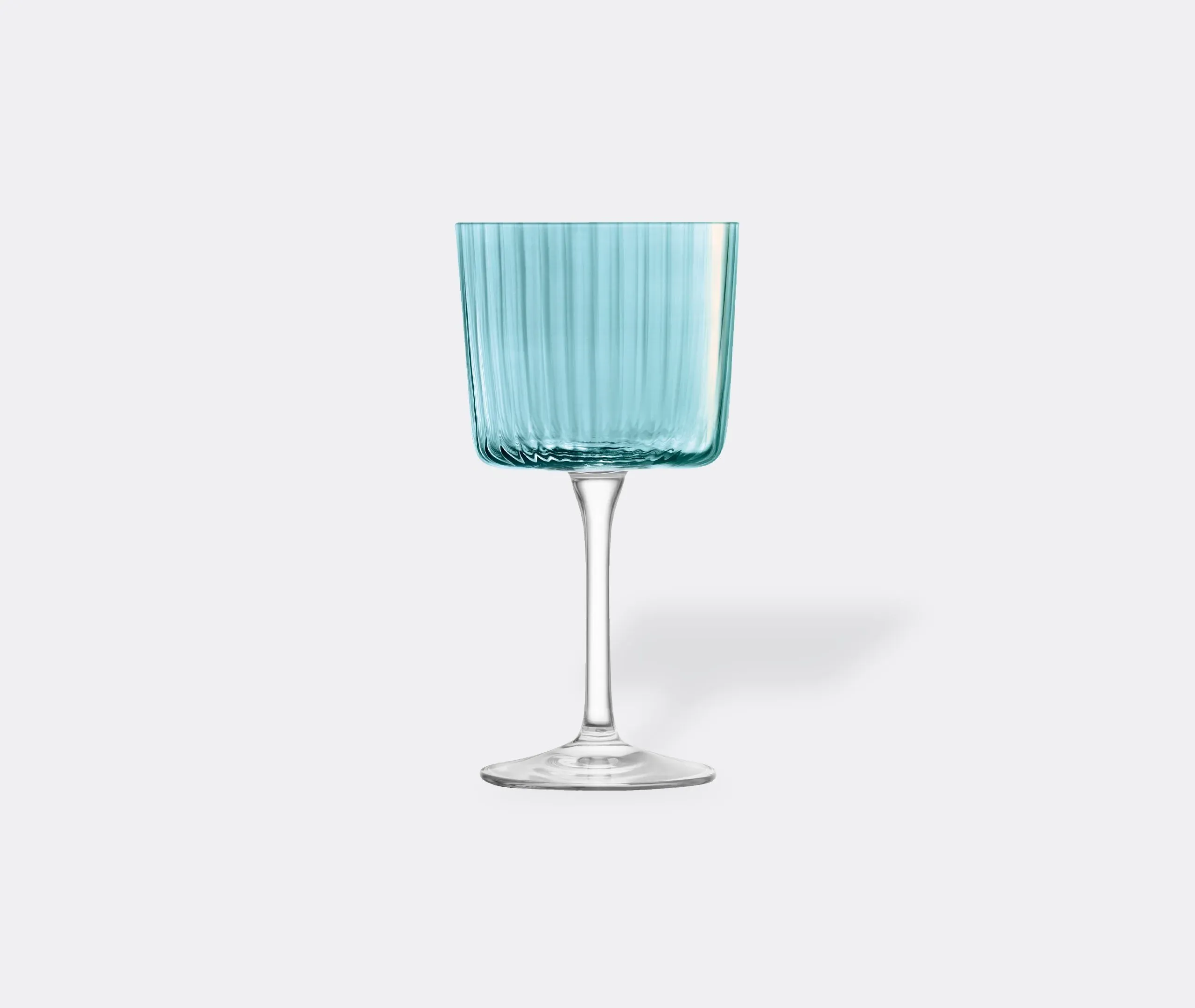 4-Piece Wine Glass Set with Ridged Design - Blue