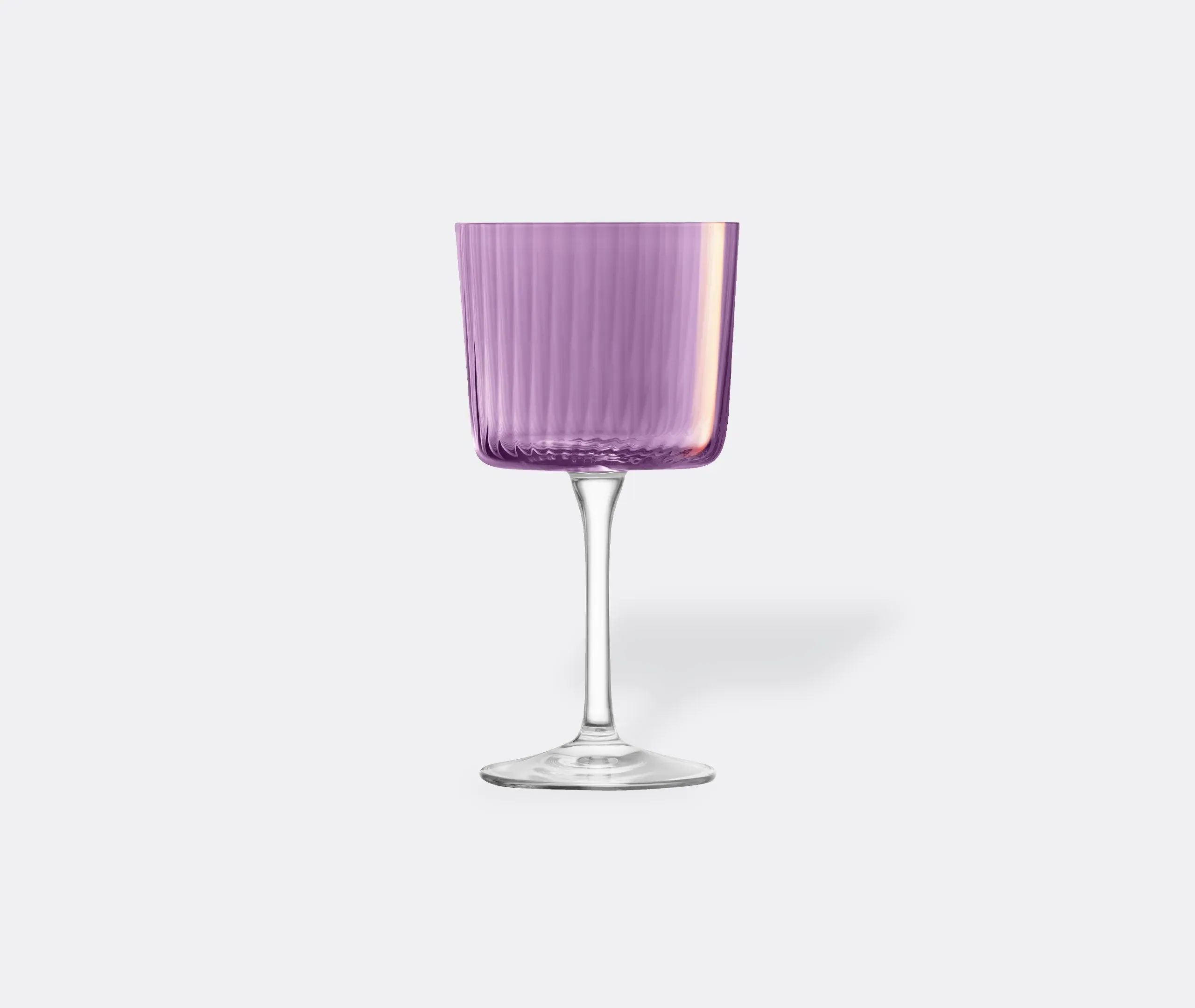 4-Piece Wine Glass Set with Ridged Design - Pink
