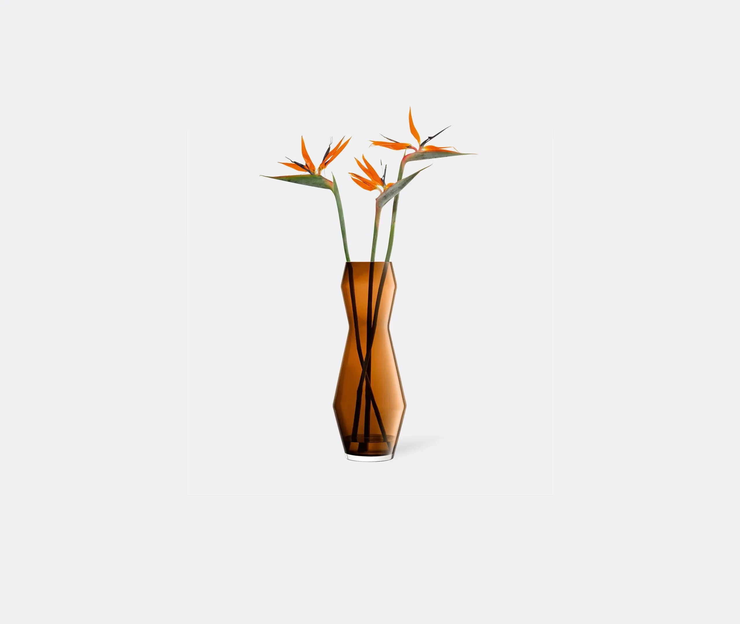 Extra Large Hourglass Vase - Brown, Glass