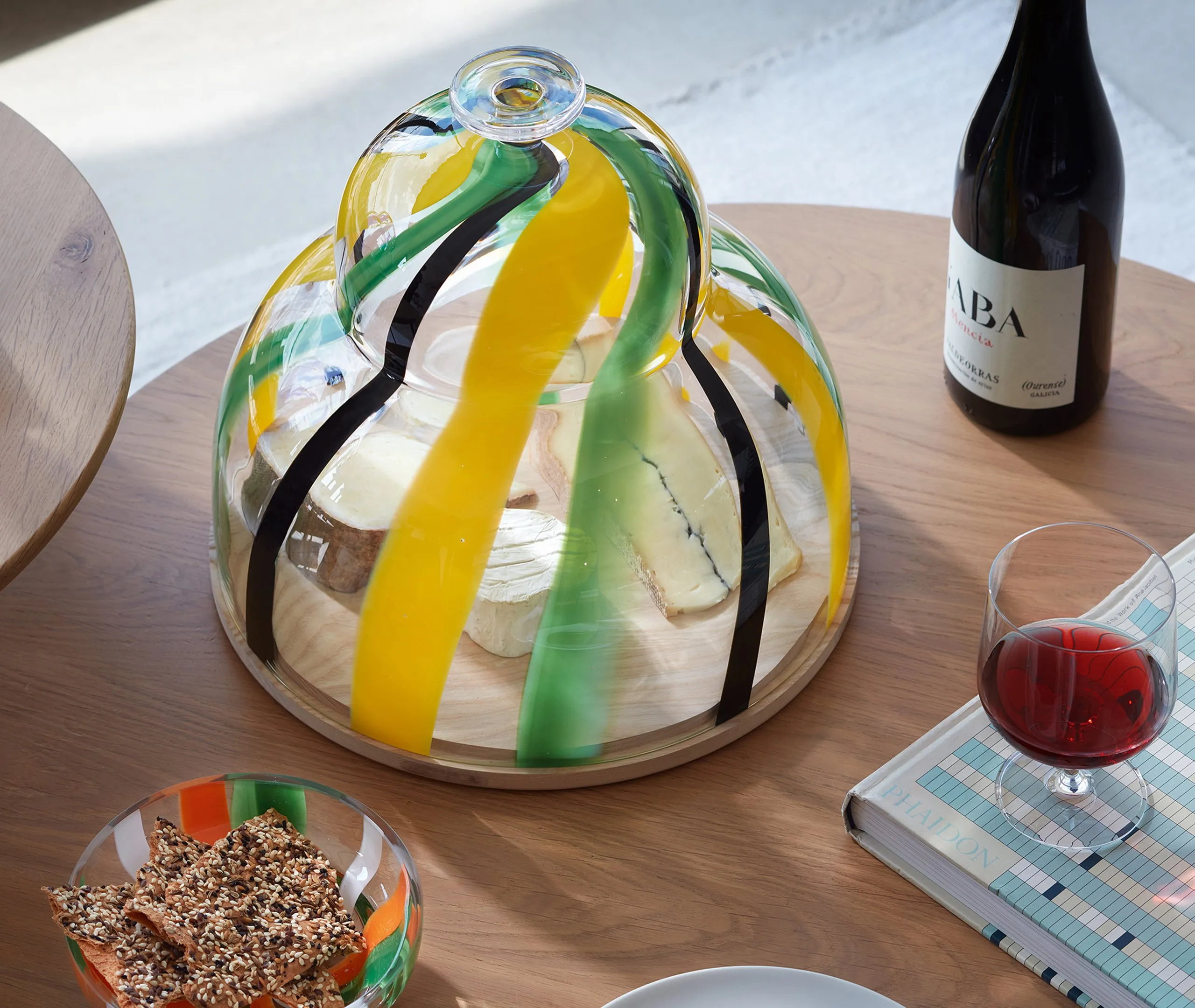 Folk Dome with Ash Base - Multicolor, Glass