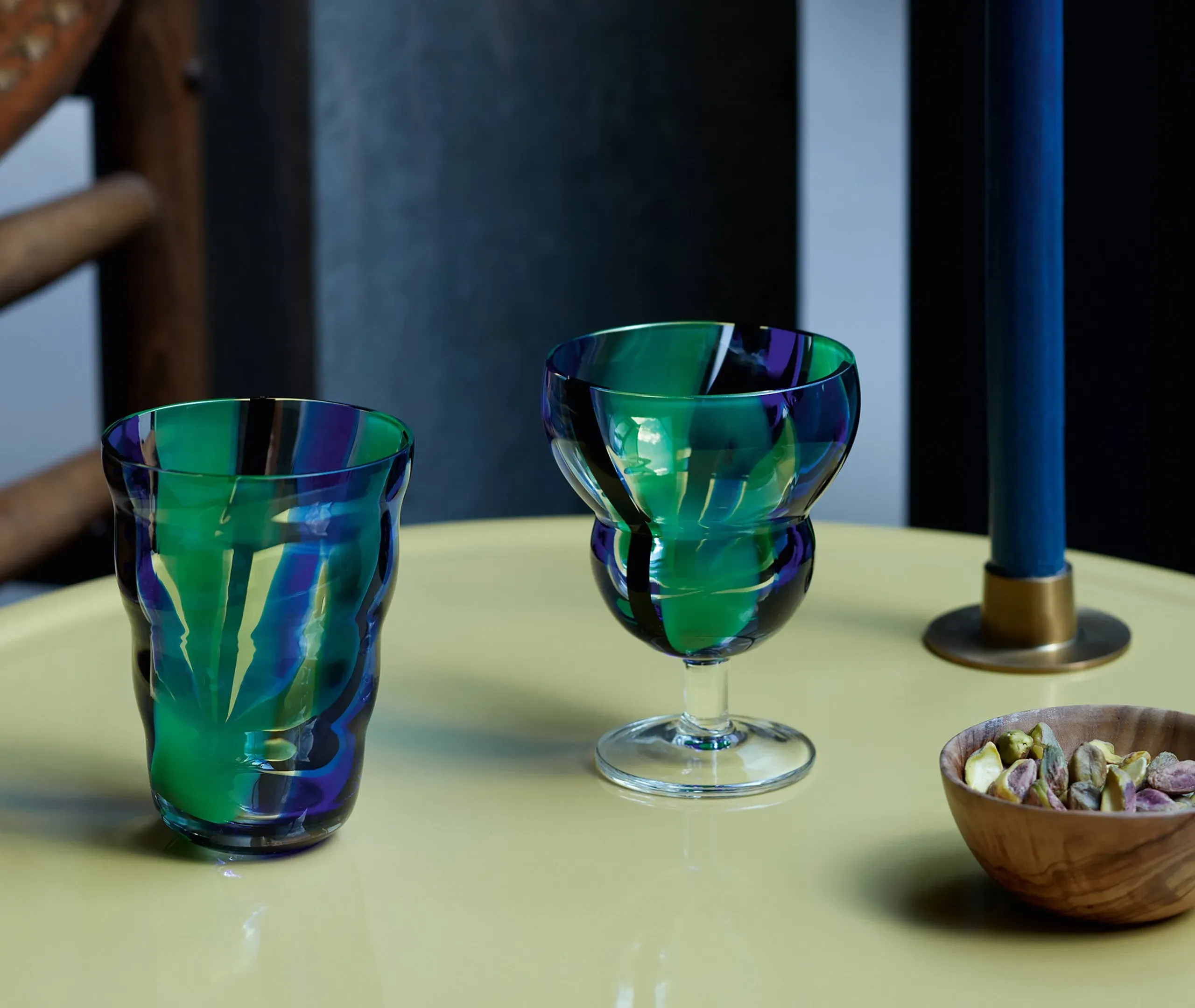 Folk Wine Glass Set of Two - Multicolor