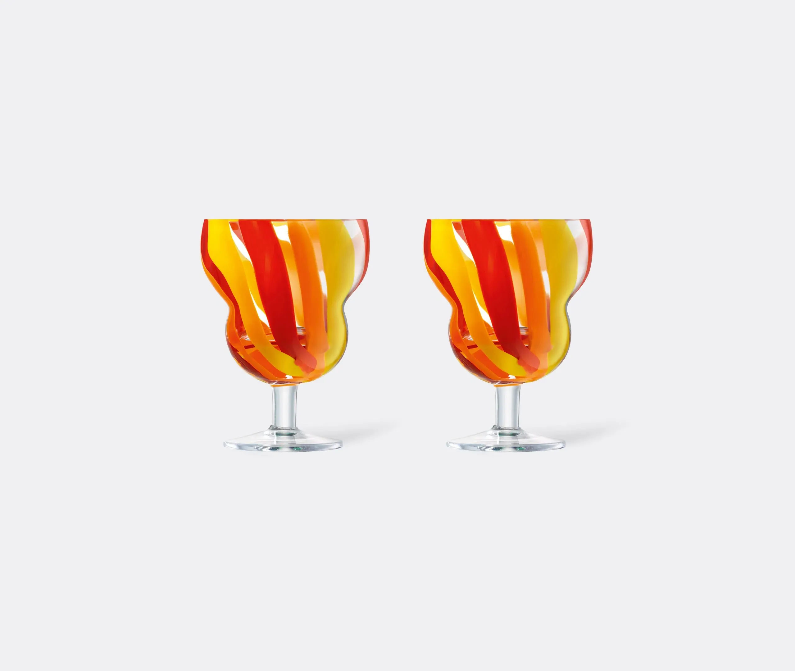 Folk Wine Glass Set of Two - Multicolor image