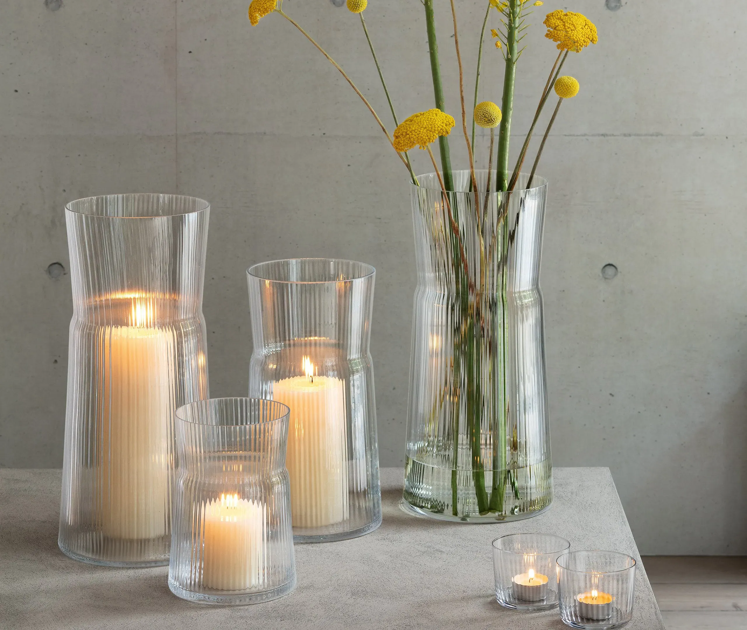 Gio Line Lantern Vase - Clear Glass
