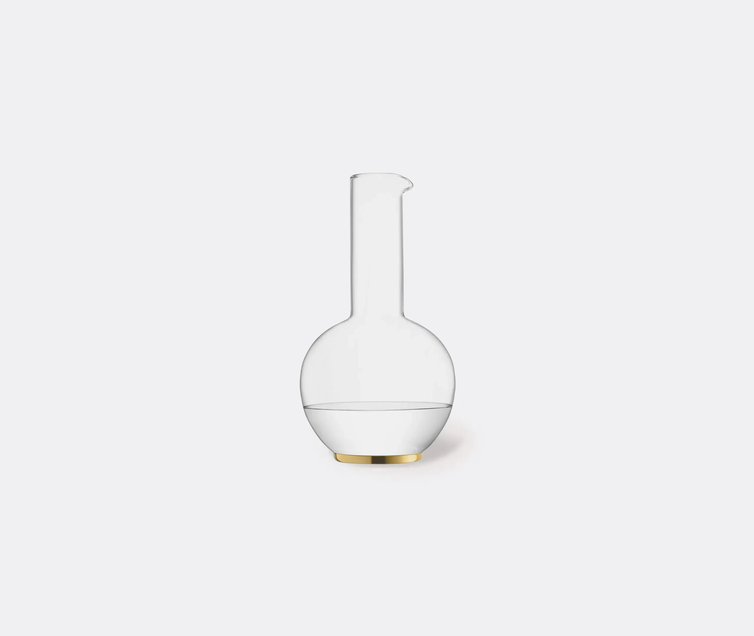 Glass Carafe with Gold Band - Clear, Glass
