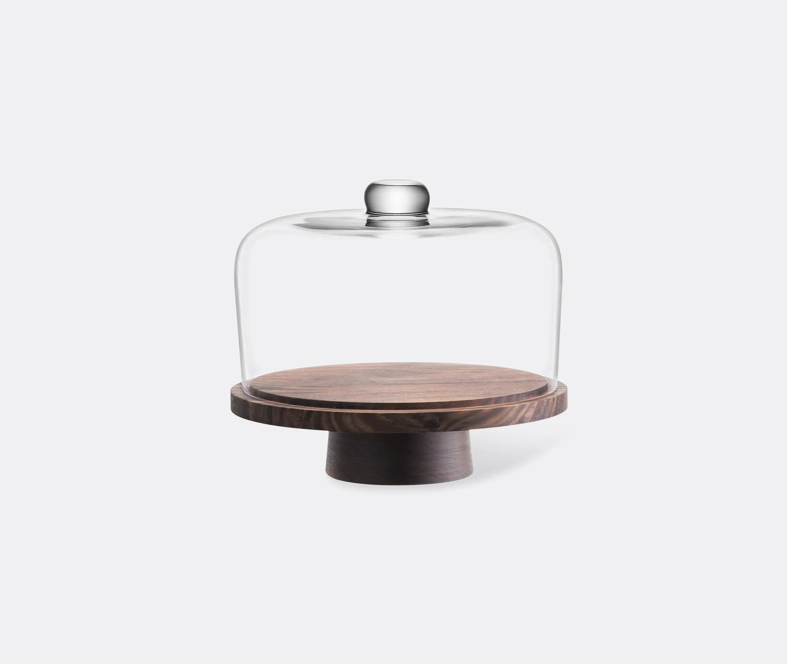 Glass Dome with Walnut Stand - Clear, Glass image