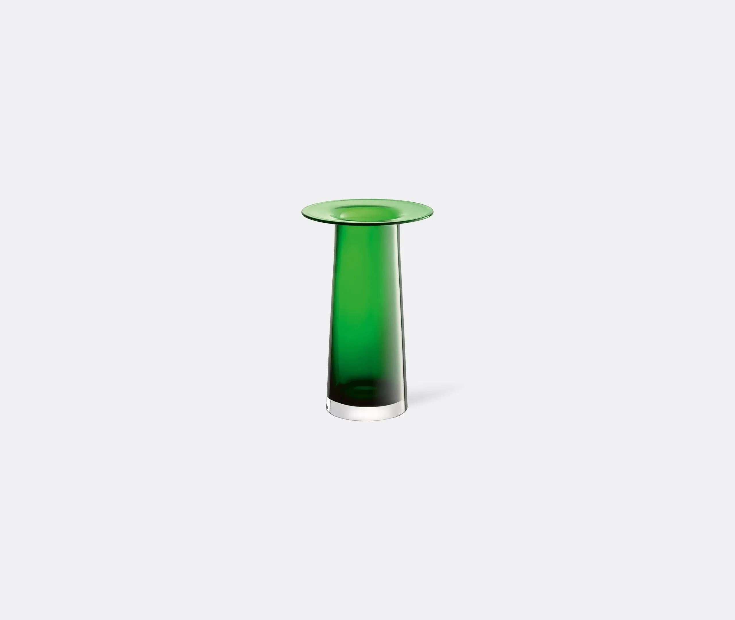 Large Conical Vase Mouthblown - Green, Glass