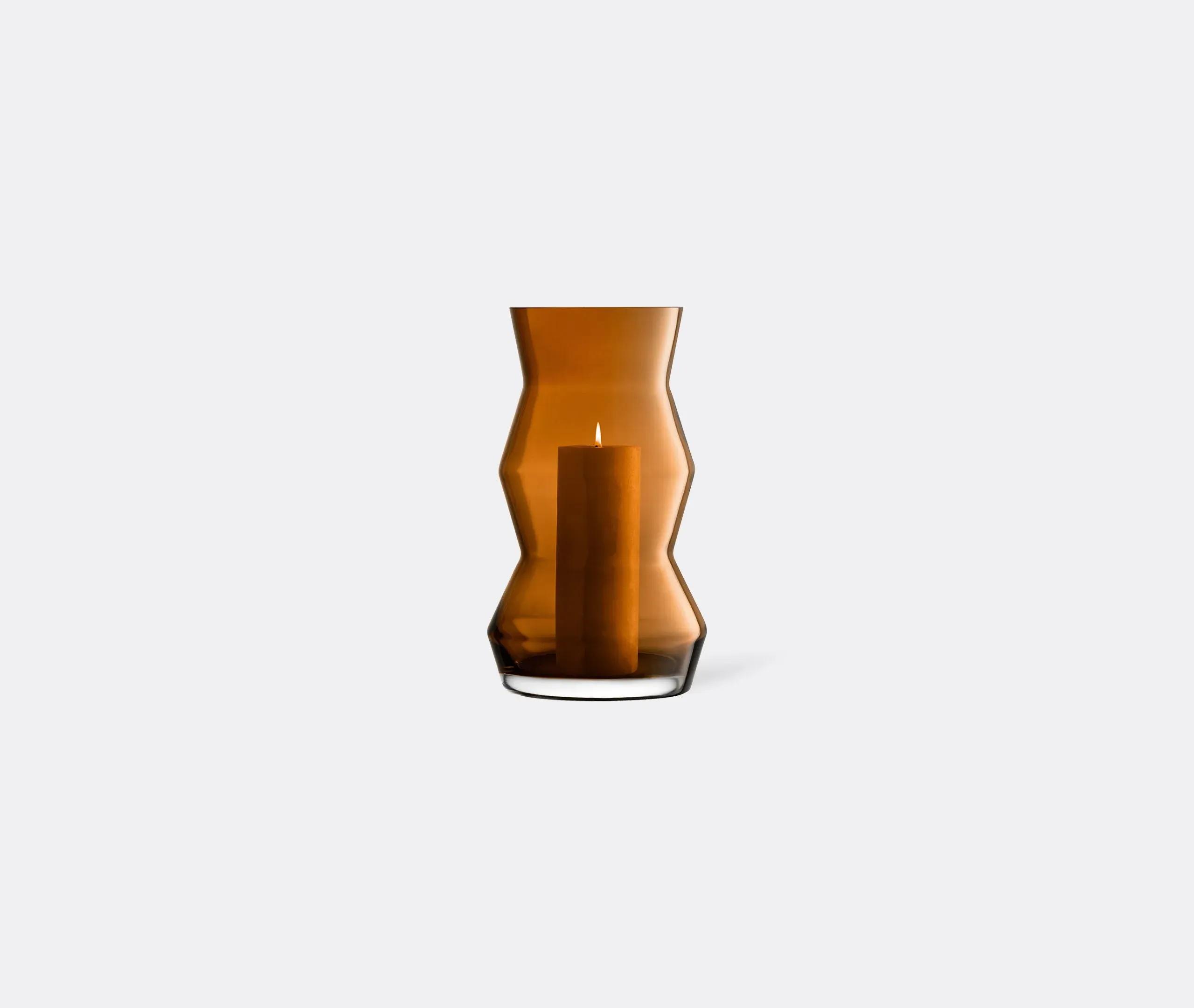 Large Hourglass Vase - Brown, Glass