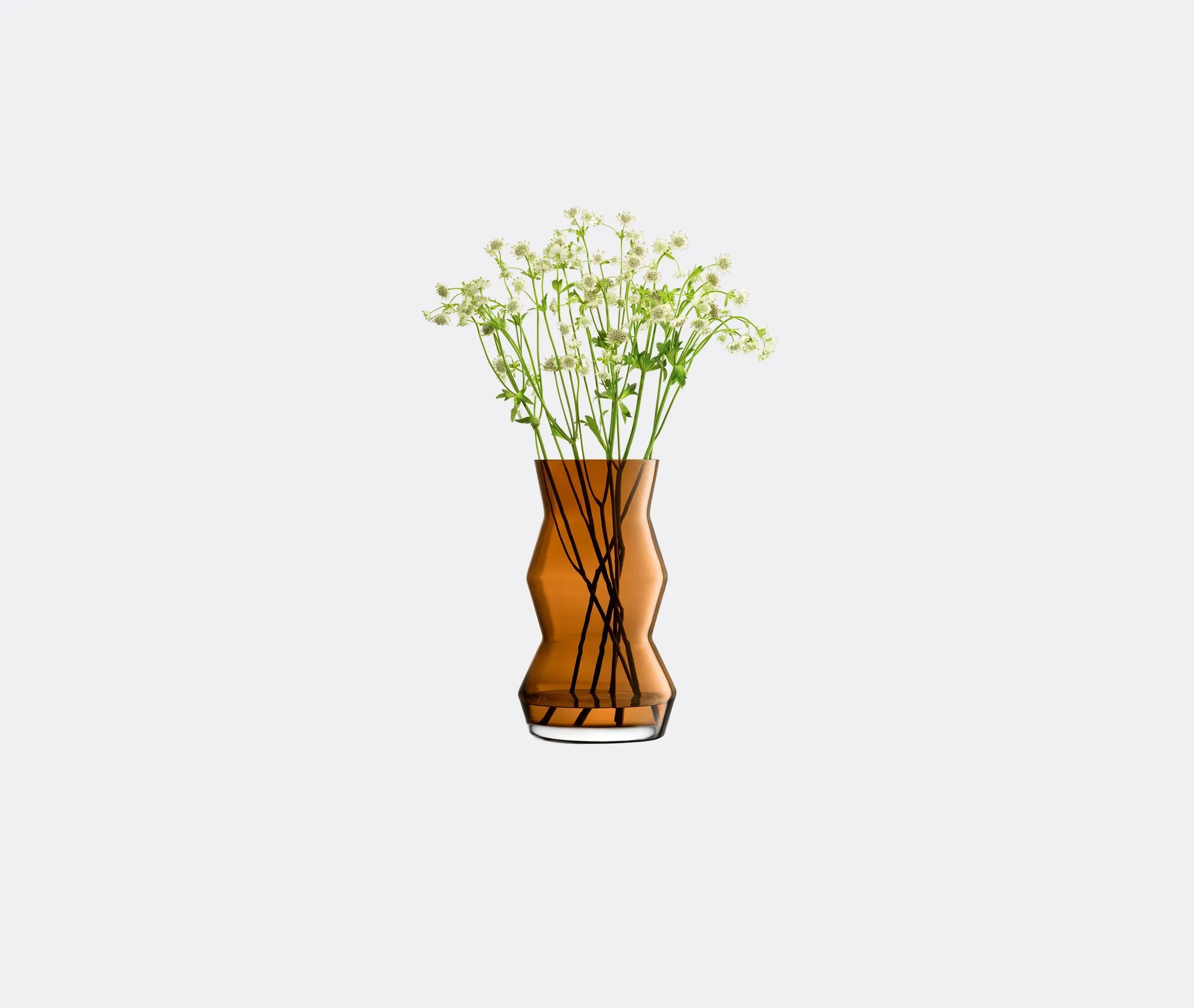 Large Hourglass Vase - Brown, Glass