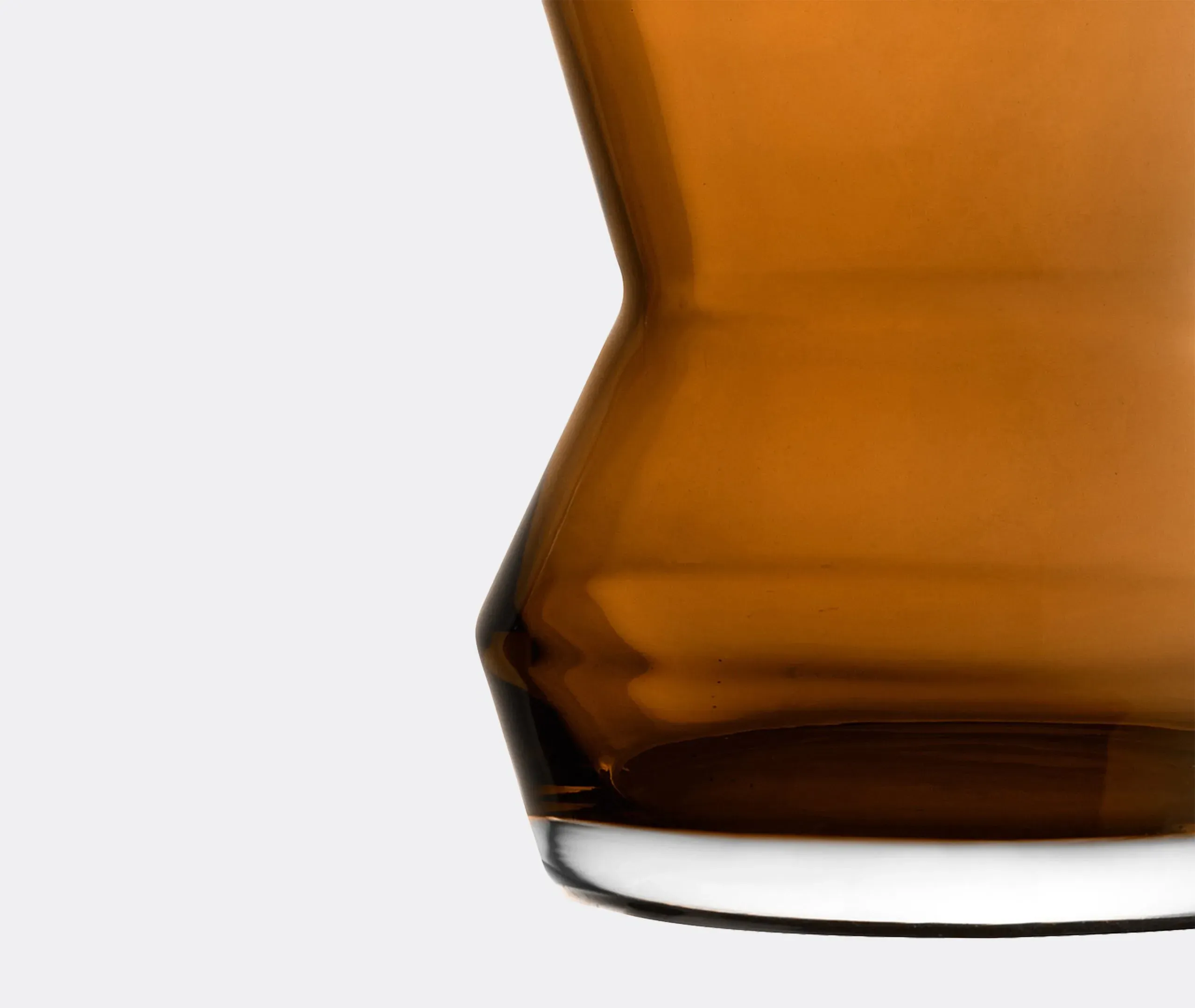 Large Hourglass Vase - Brown, Glass