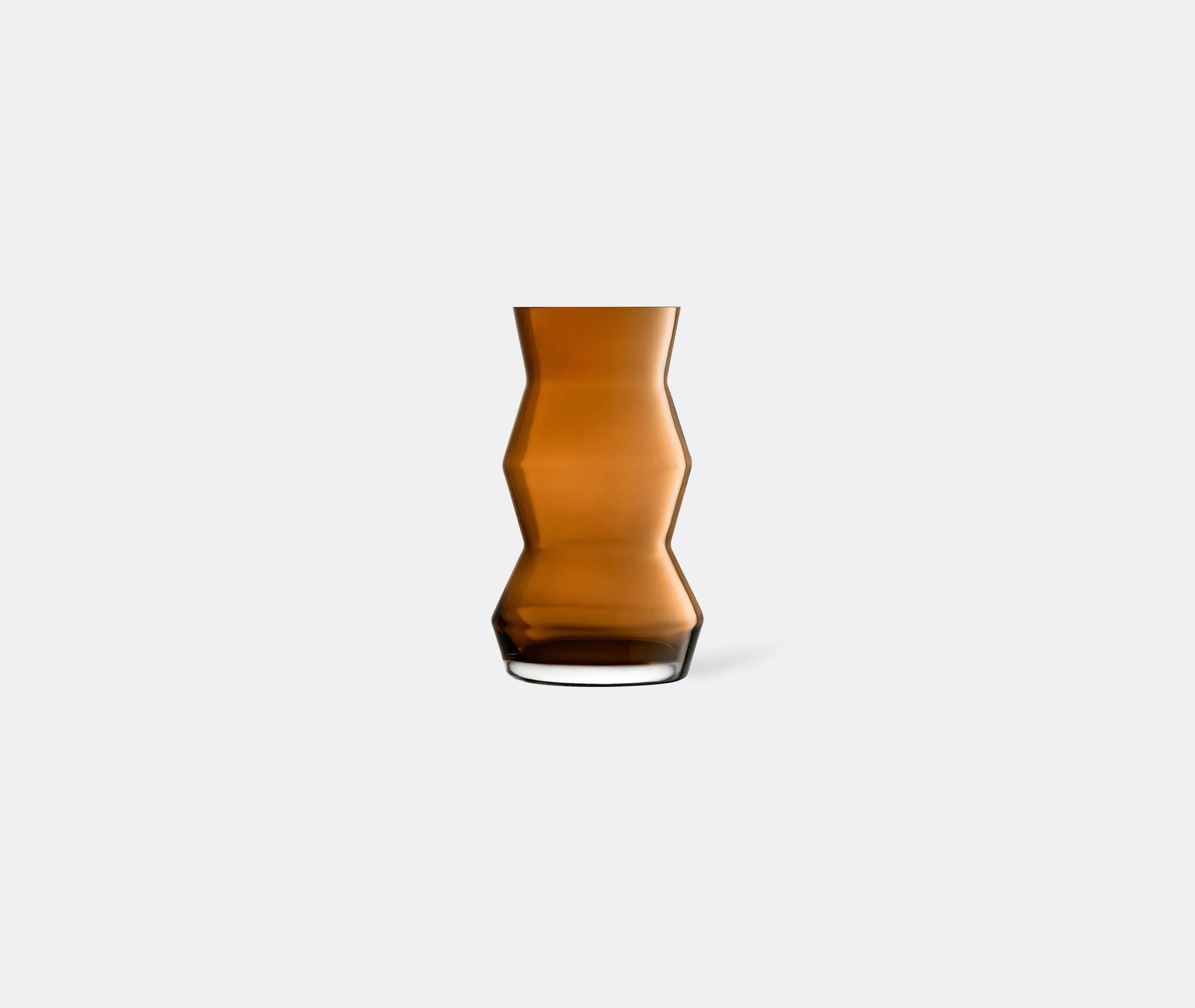 Large Hourglass Vase - Brown, Glass