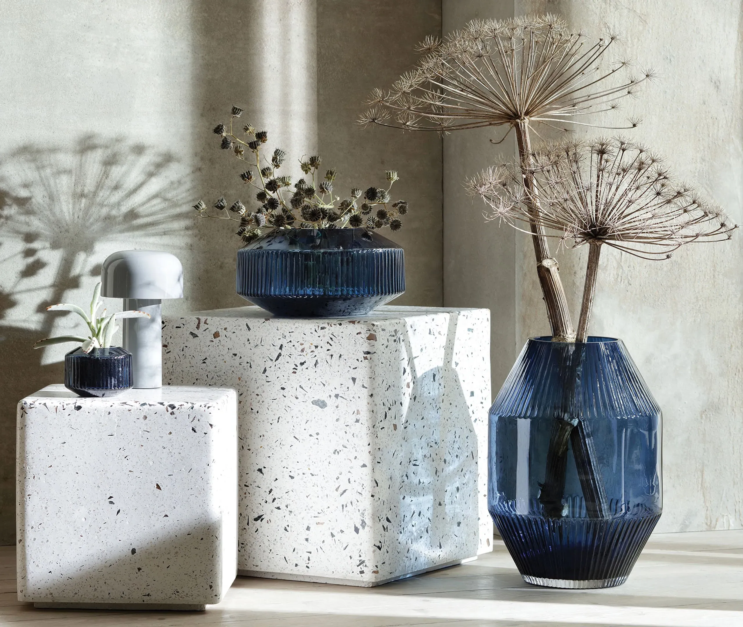 Large Rotunda Vase - Blue, Glass
