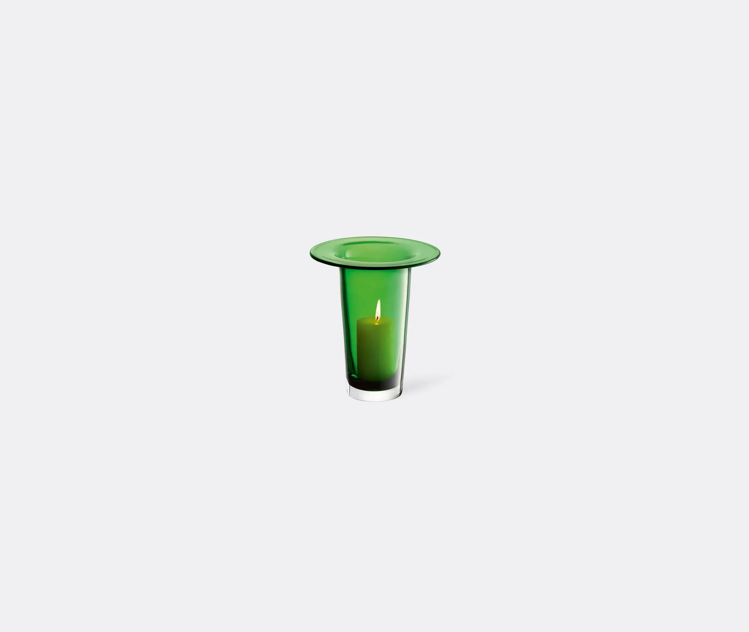 Medium Conical Vase Mouthblown - Green, Glass