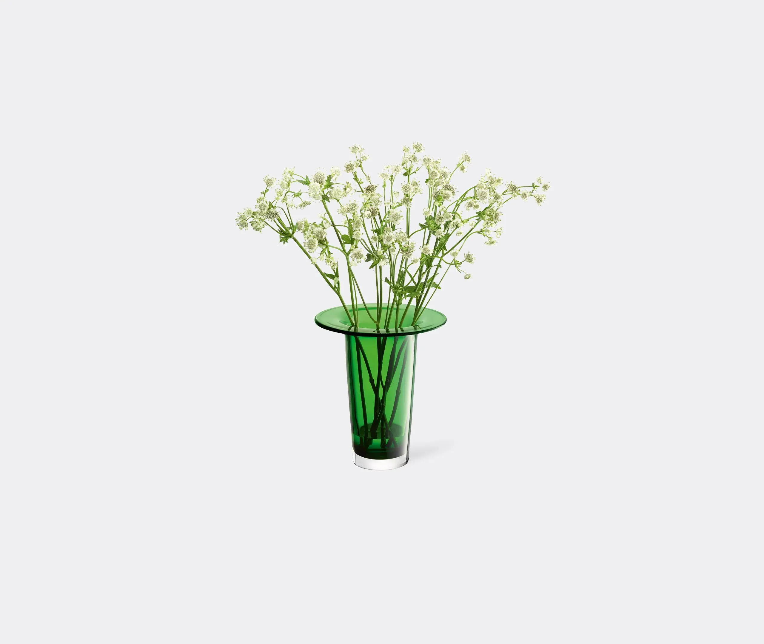 Medium Conical Vase Mouthblown - Green, Glass