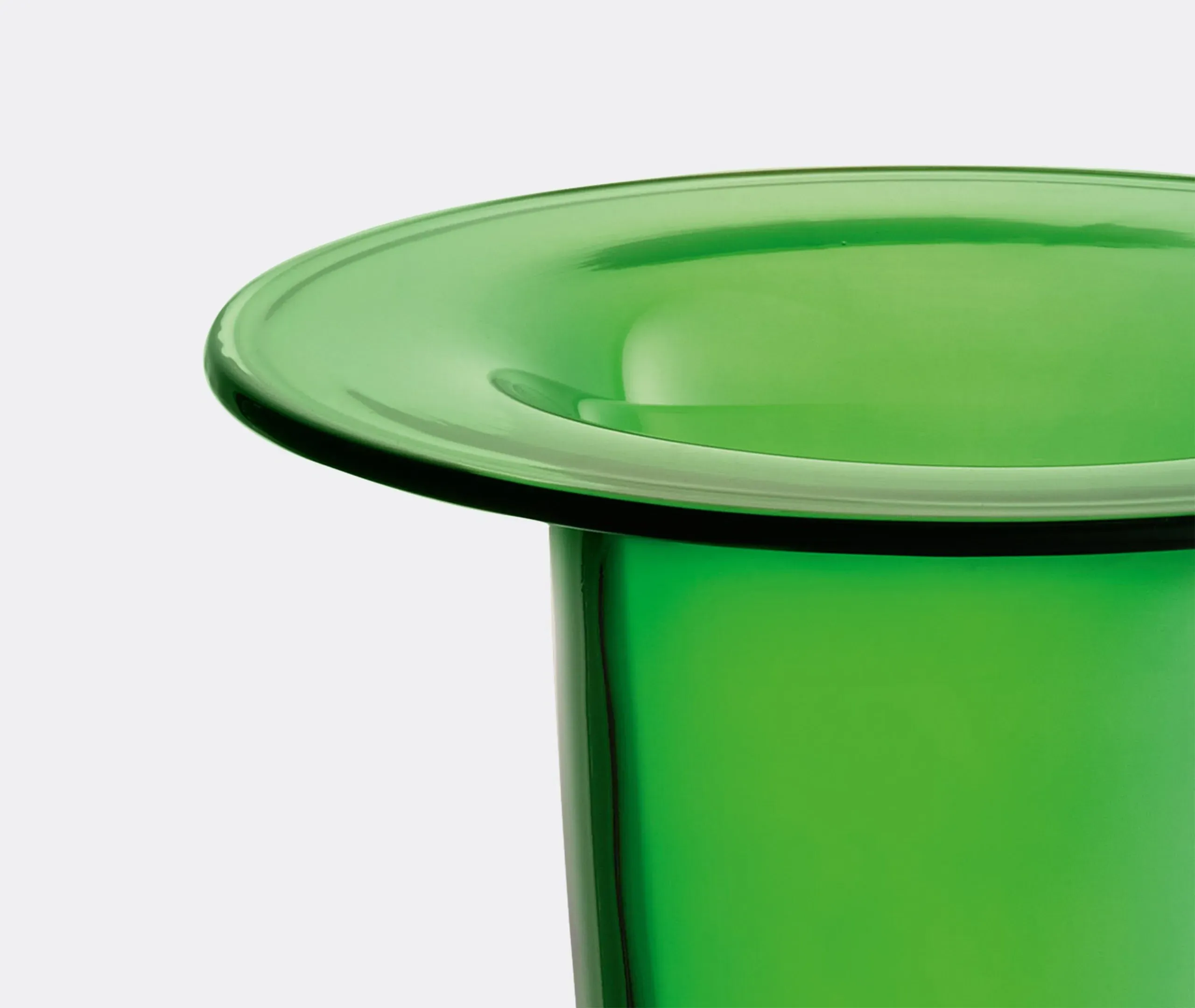 Medium Conical Vase Mouthblown - Green, Glass