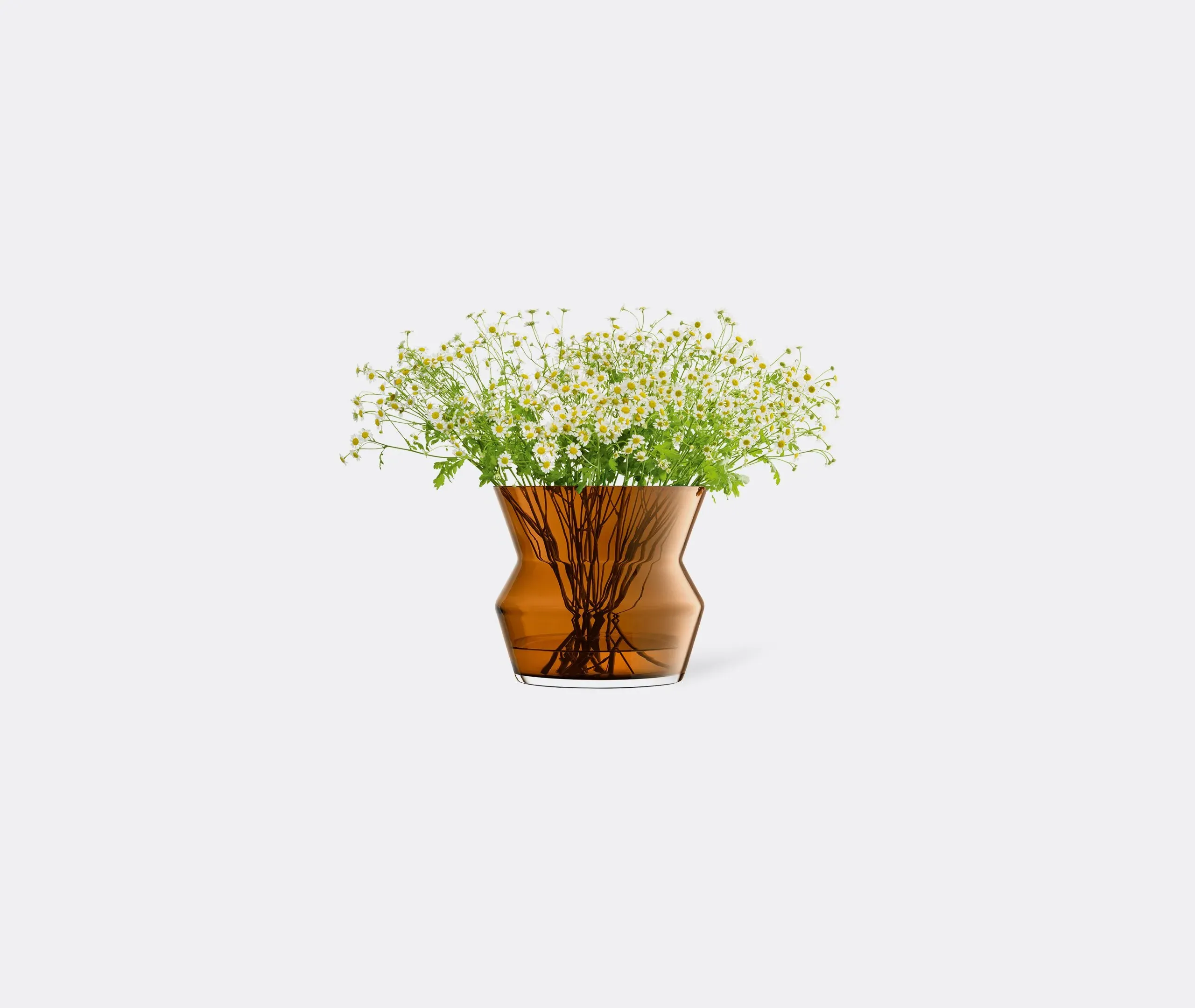Medium Hourglass Vase - Brown, Glass