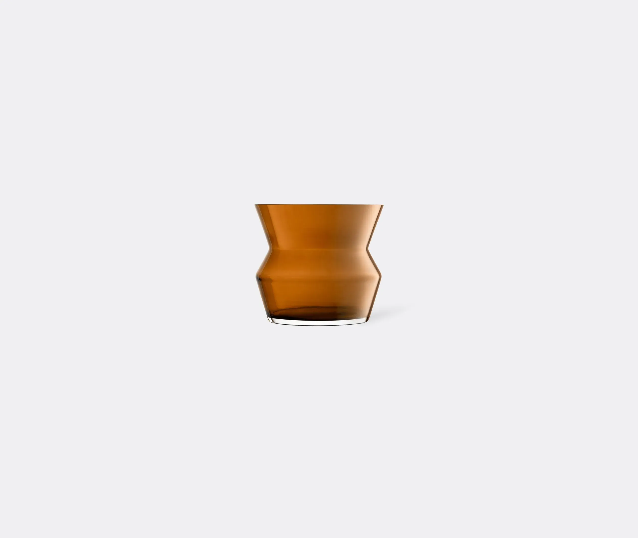 Medium Hourglass Vase - Brown, Glass