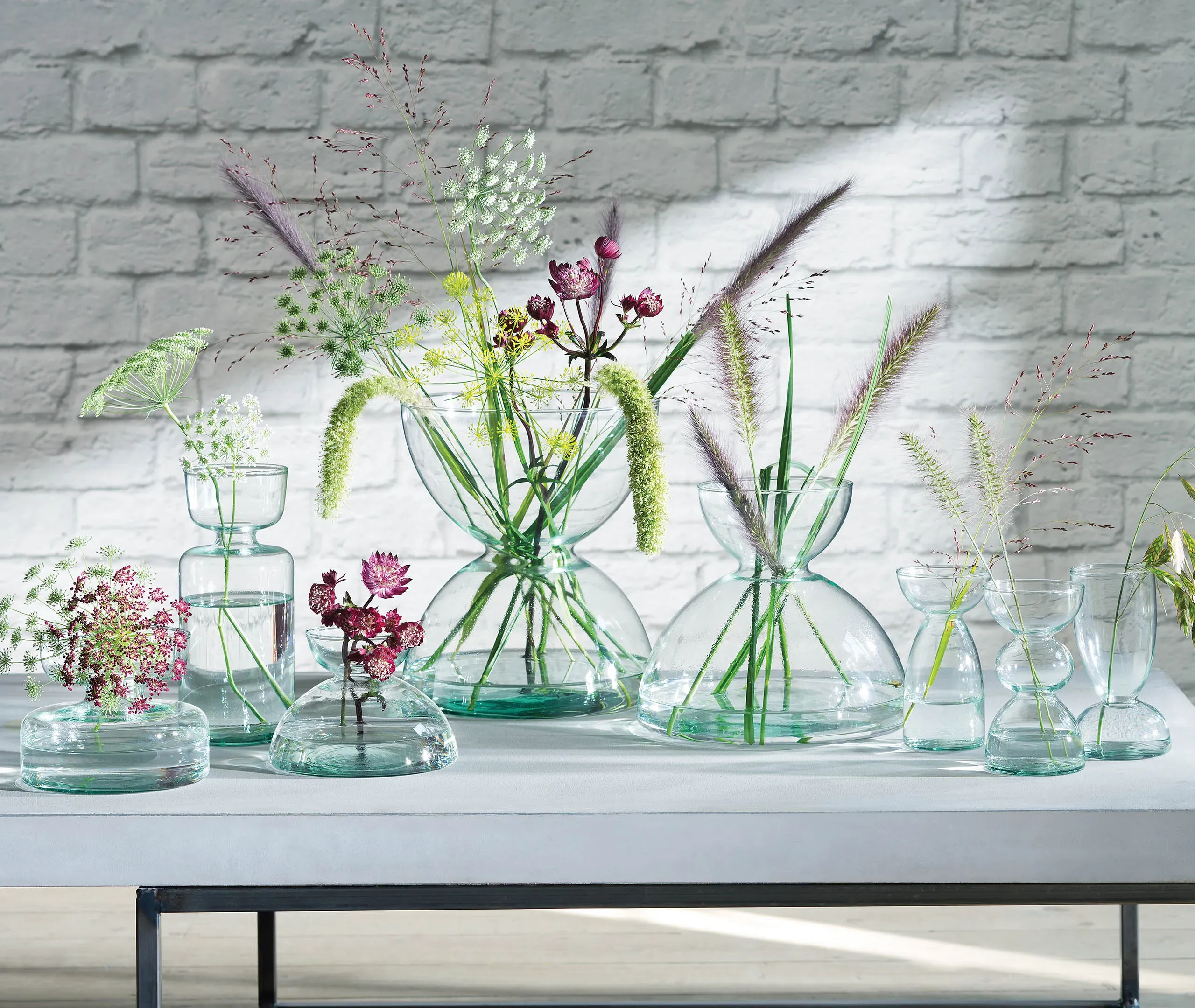 Mini Trio Vase Set - Clear, Recycled Glass