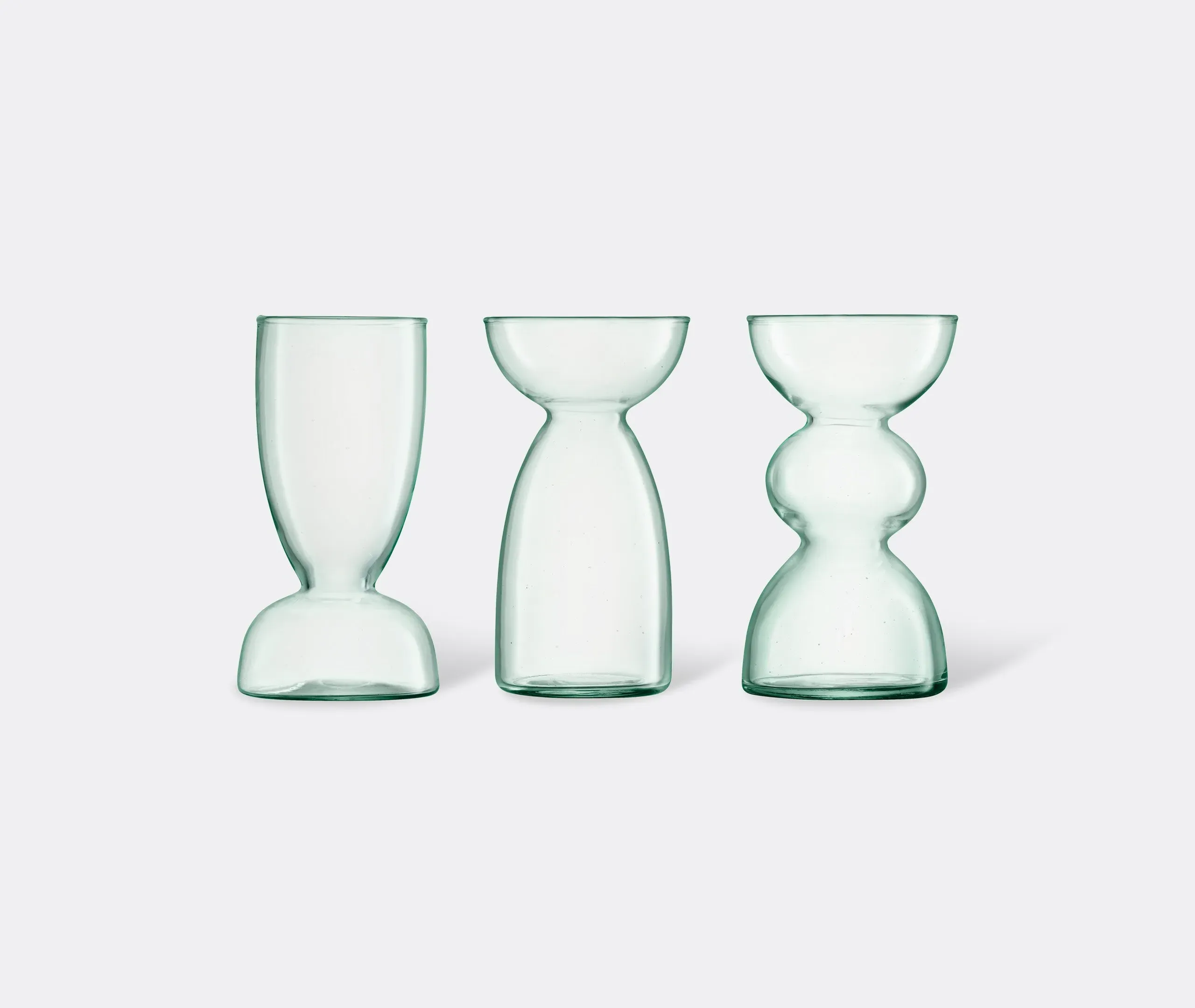 Mini Trio Vase Set - Clear, Recycled Glass image