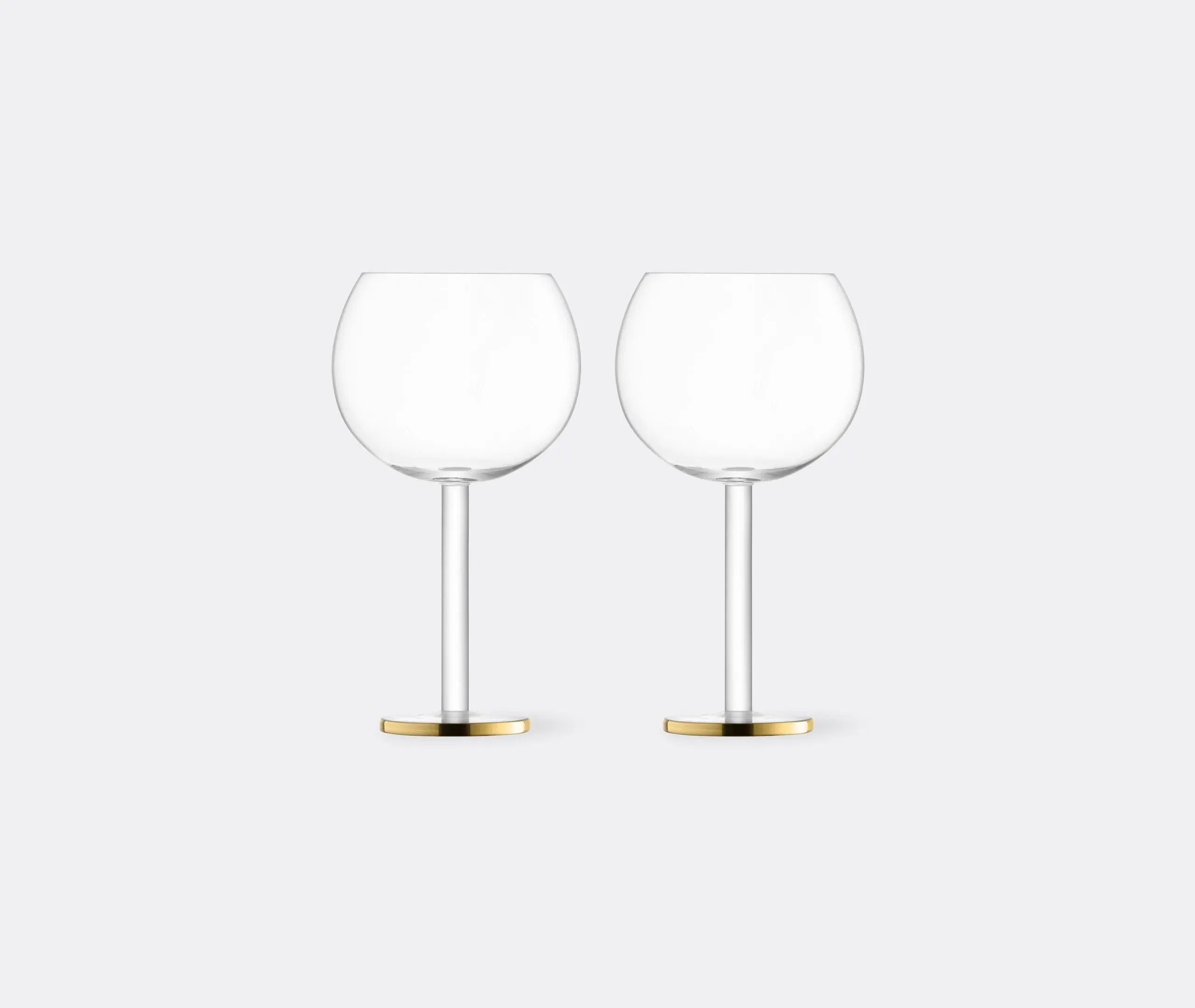 Set of 2 Balloon Glasses - Gold, Glass