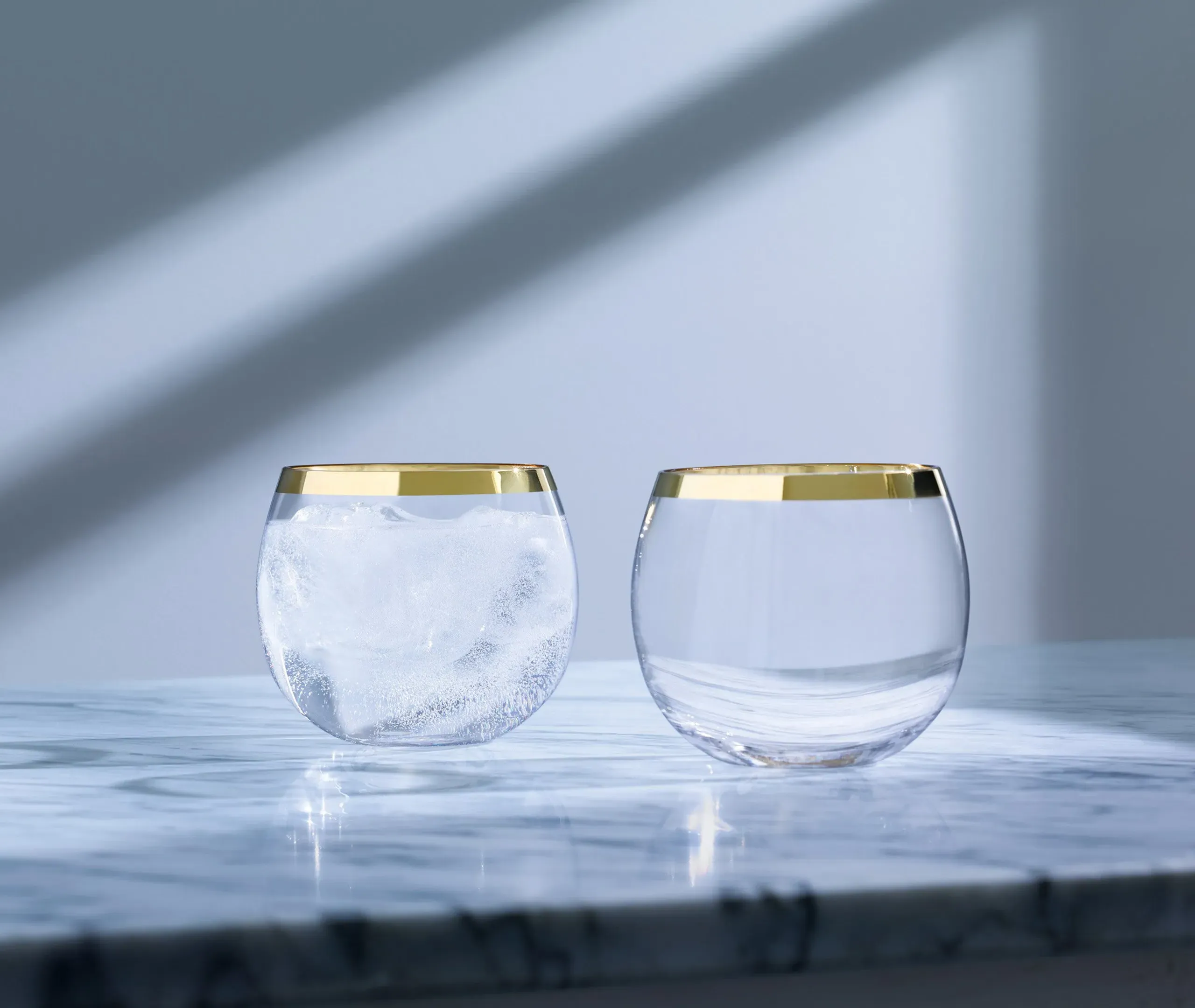 Set of 2 Tumblers - Gold, Glass