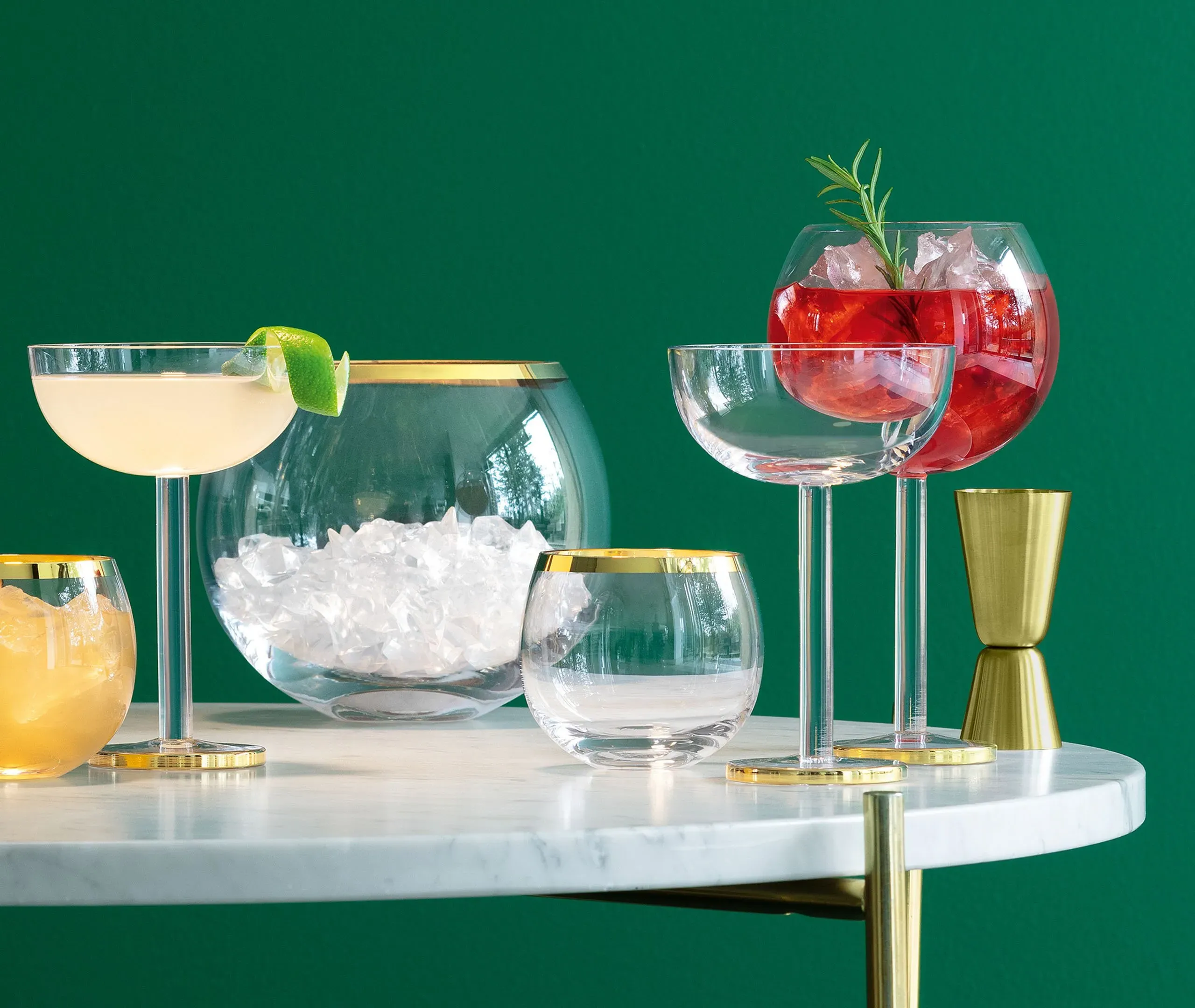 Set of 2 Tumblers - Gold, Glass