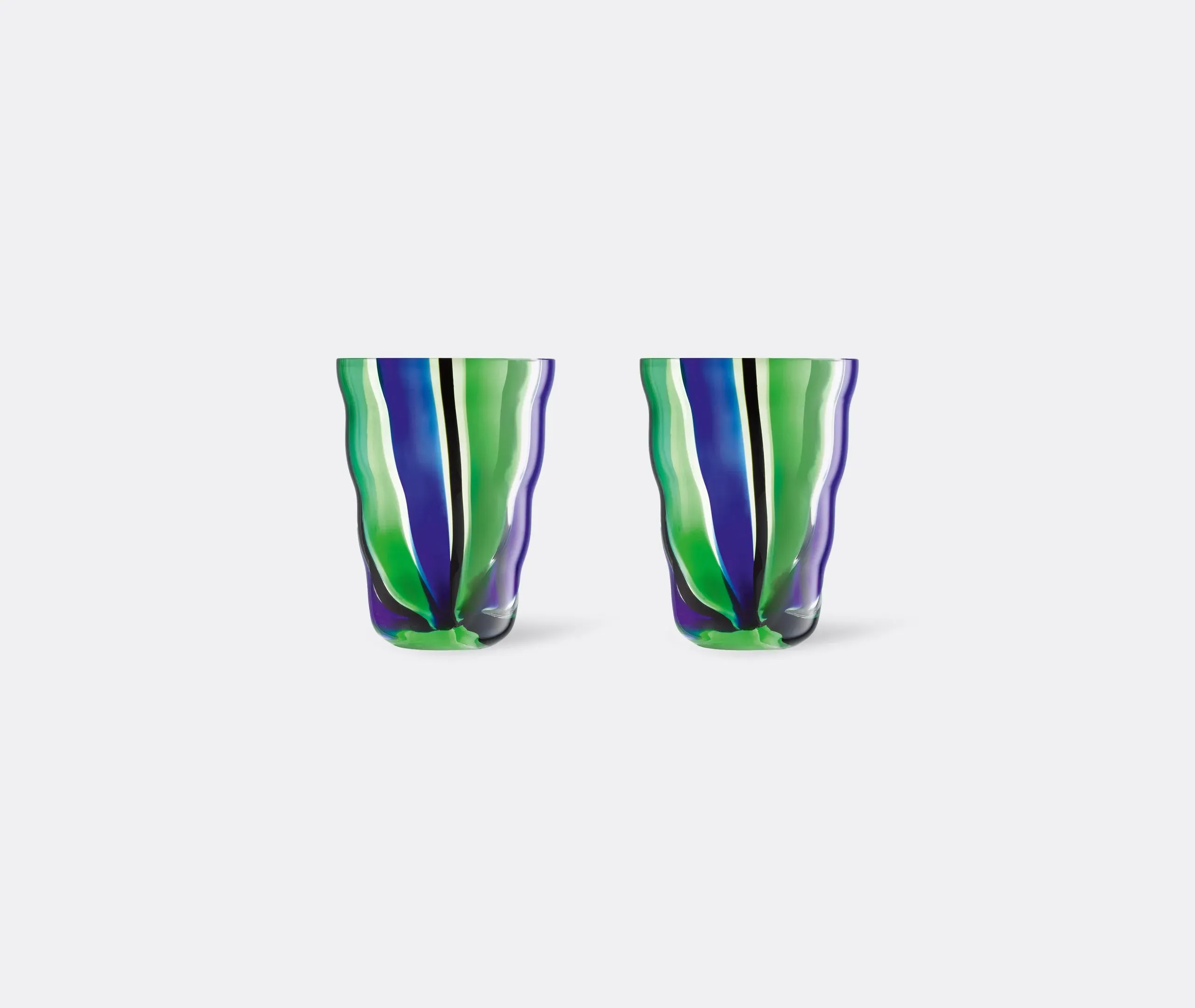 Set of 2 Tumblers with Stripes - Multicolor, Glass image