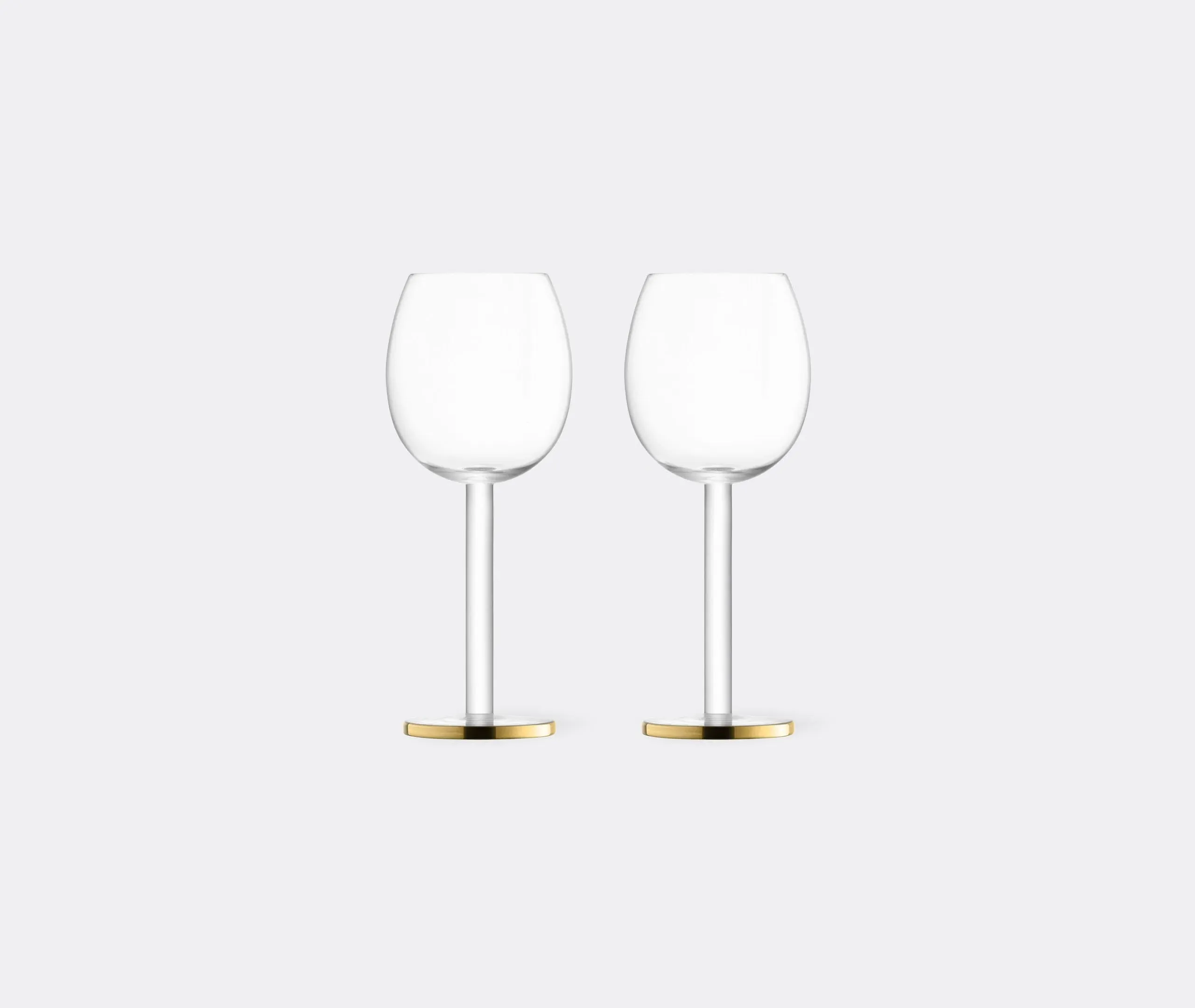 Set of 2 Wine Glasses - Gold, Glass