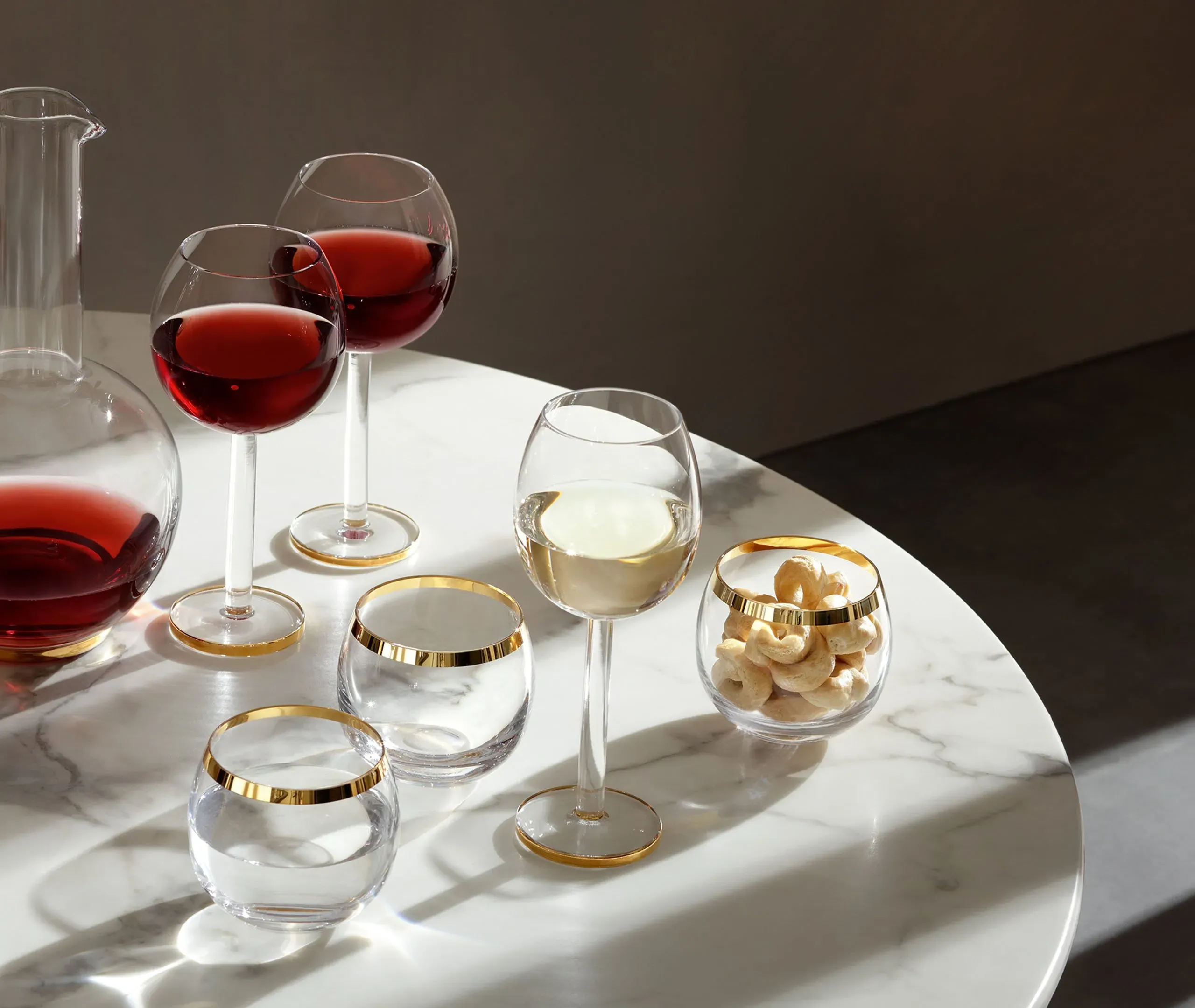 Set of 2 Wine Goblets - Gold, Glass